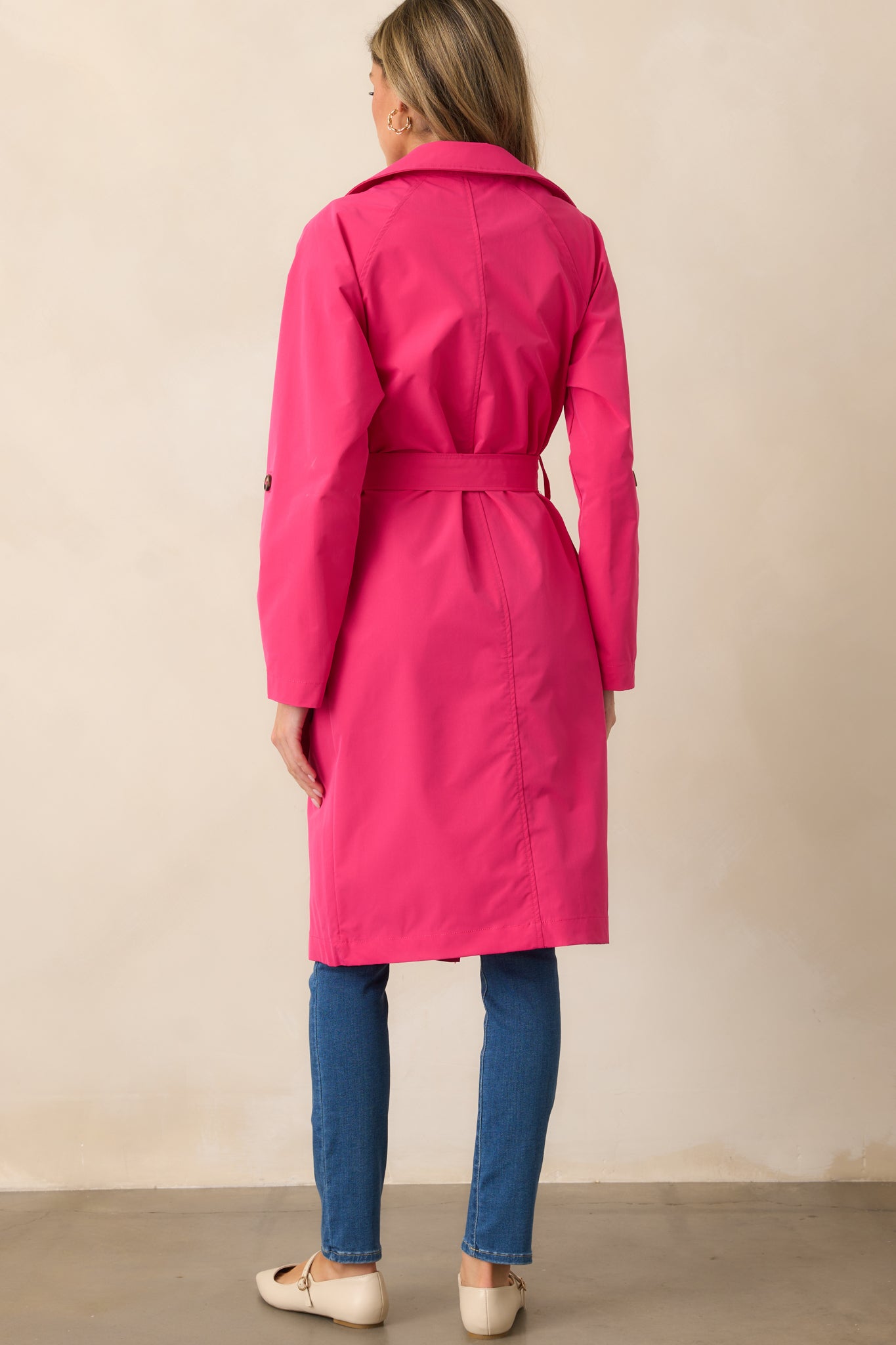 Walk It Out Magenta Trench Coat