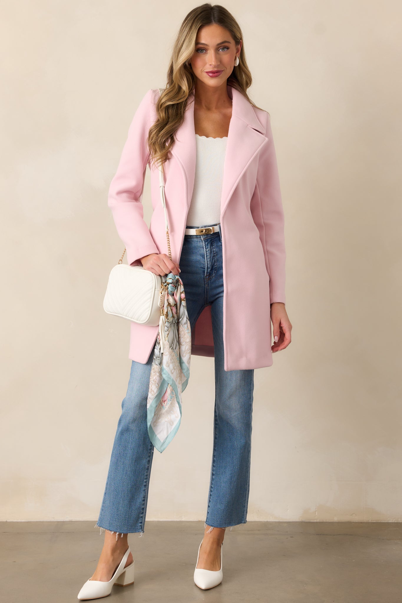 A Walk Through The City Light Pink Coat