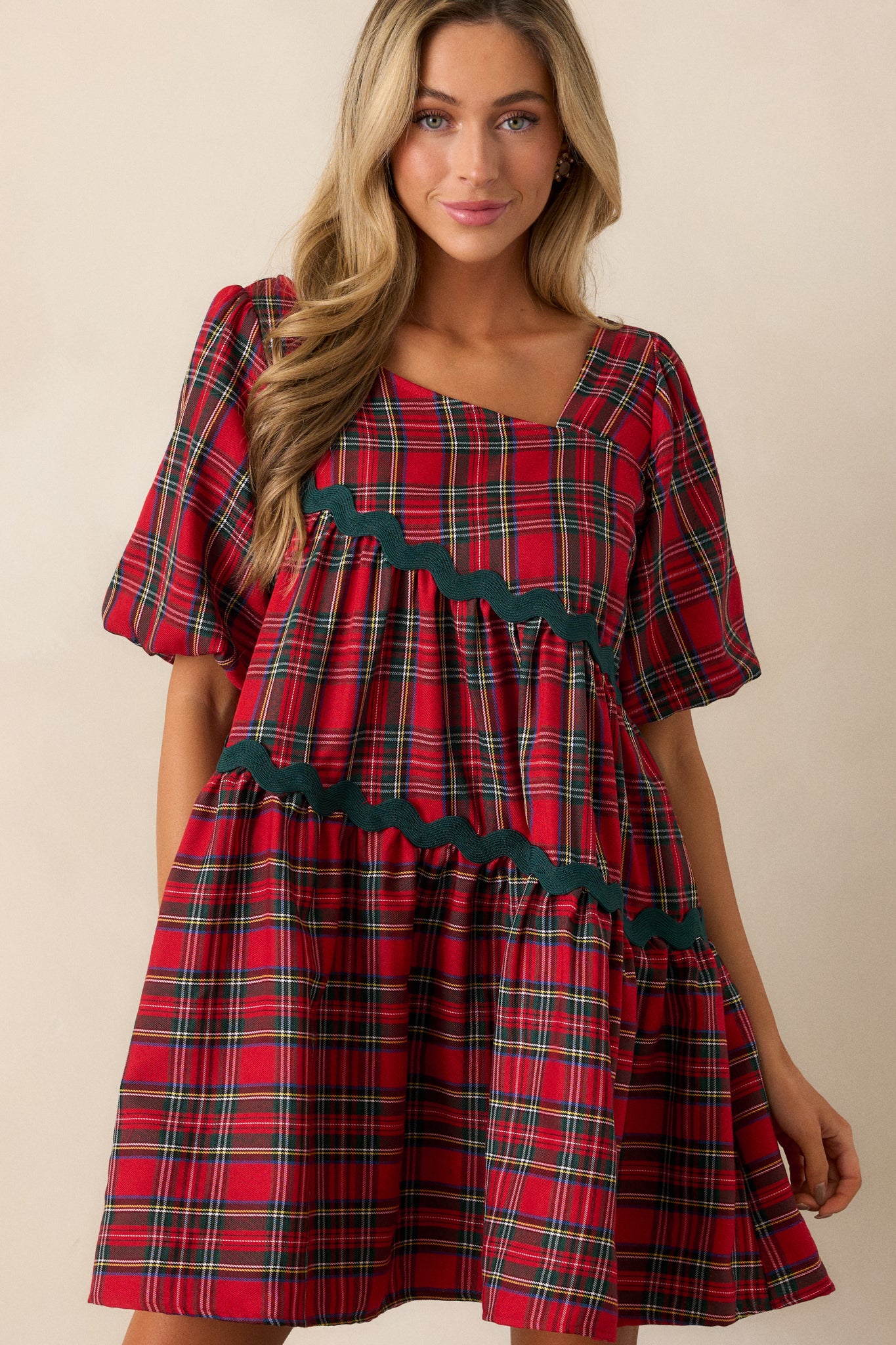 Peace And Joy Red Plaid Dress