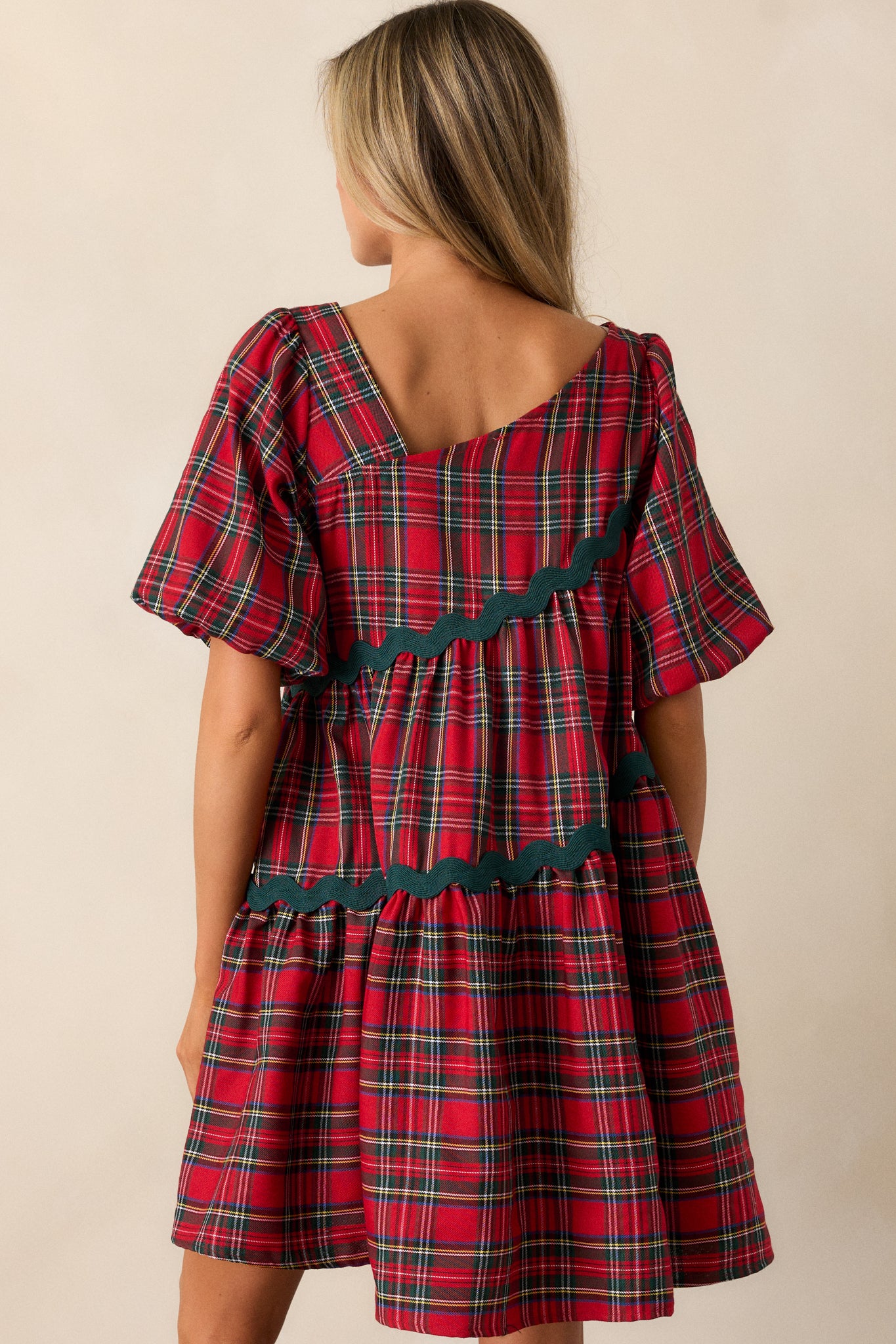 Peace And Joy Red Plaid Dress