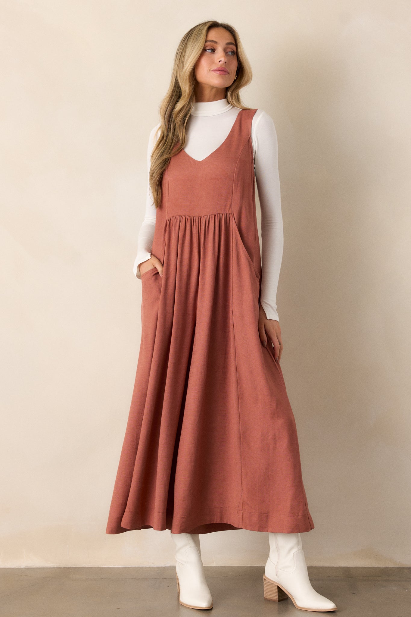 She's So Lovely Terracotta Wide Leg Jumpsuit