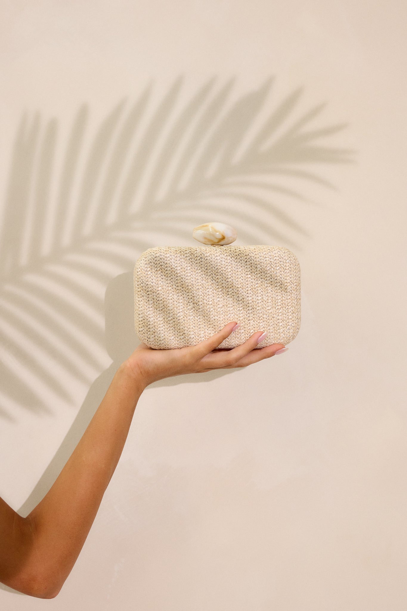 Wuthering Moors Beige Woven Clutch