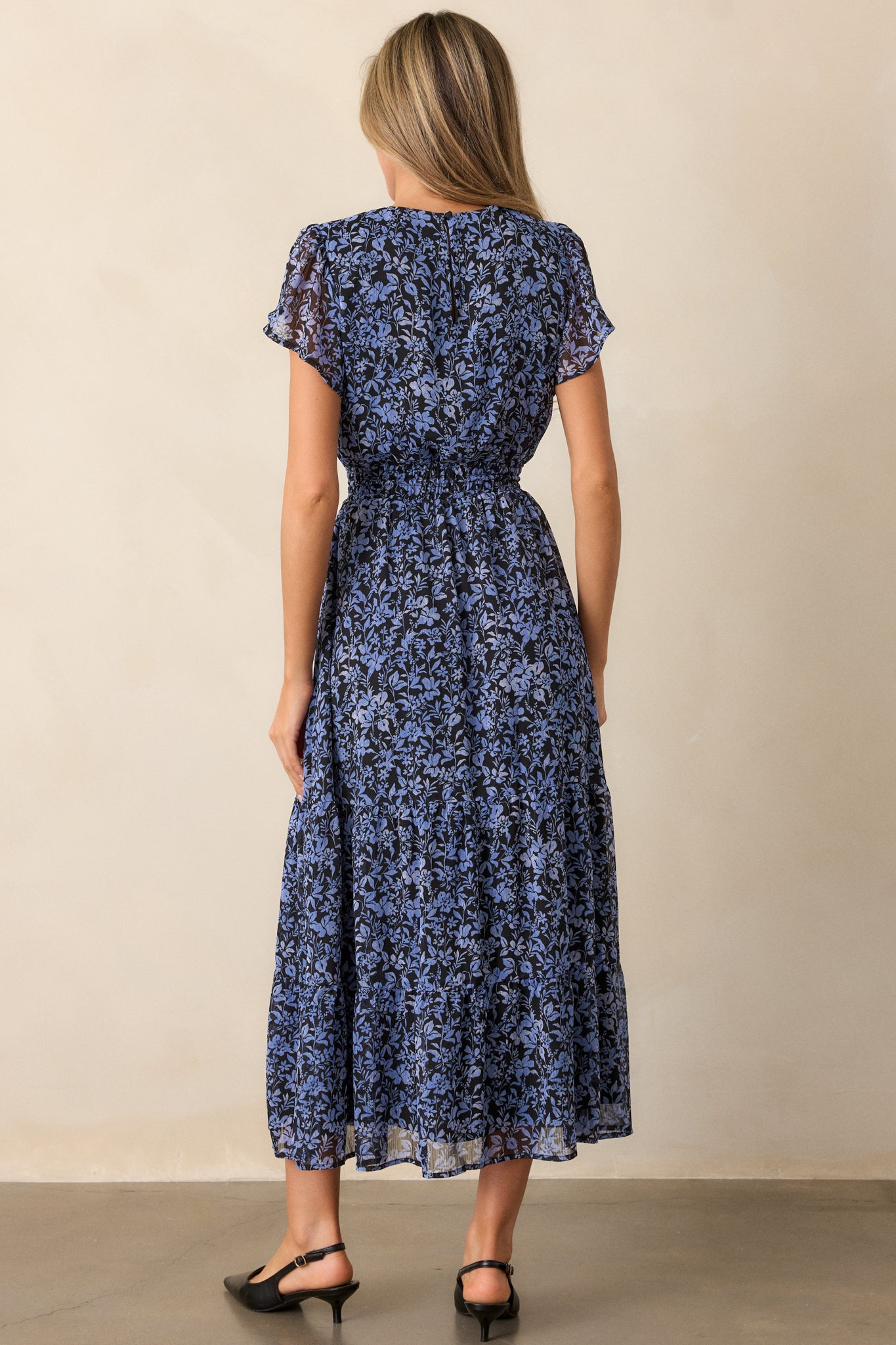 MINKPINK Lucinda Midnight Blue Floral Midi Dress