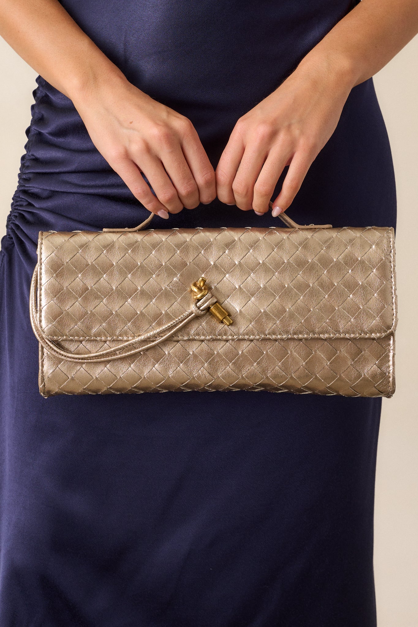 Midnight Sun Gold Woven Clutch