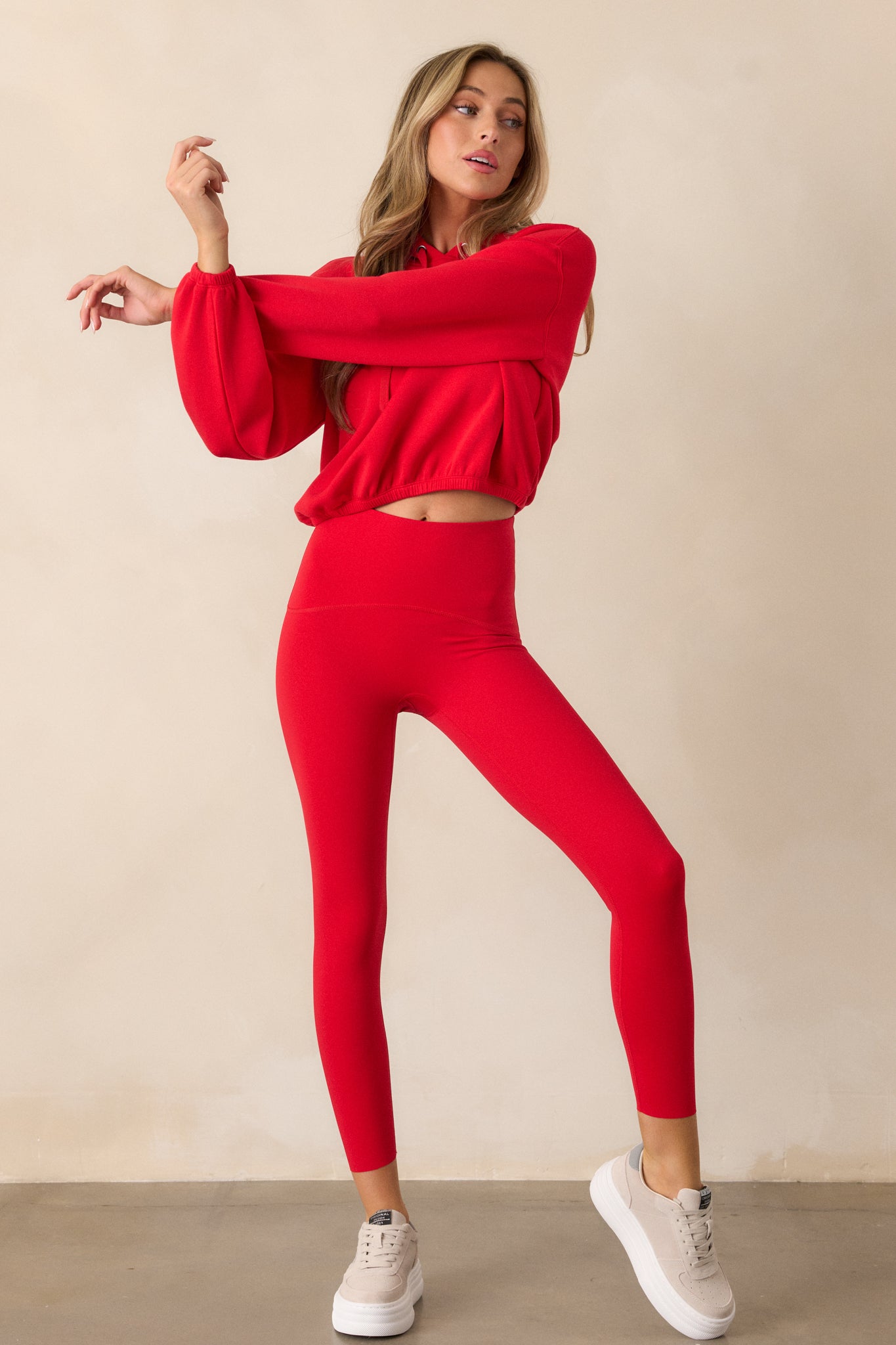 SPANX® AirEssentials Red Cinched Cropped Hoodie