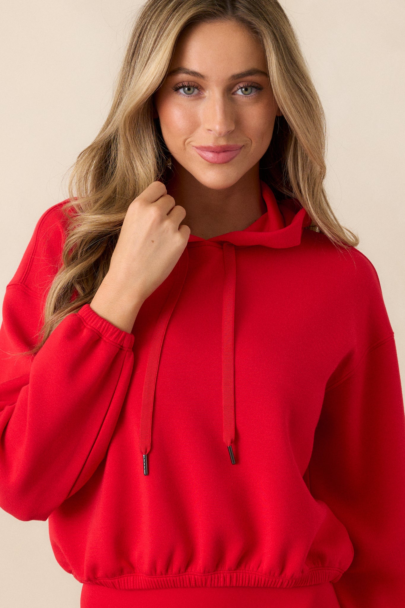 SPANX® AirEssentials Red Cinched Cropped Hoodie