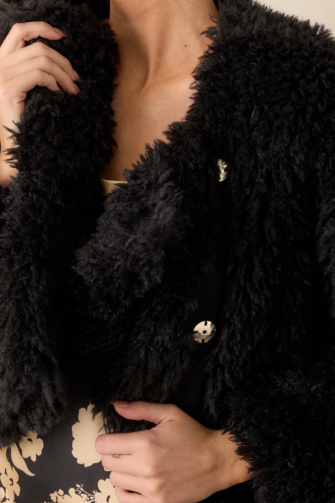 Diva Dreams Black Shearling Jacket