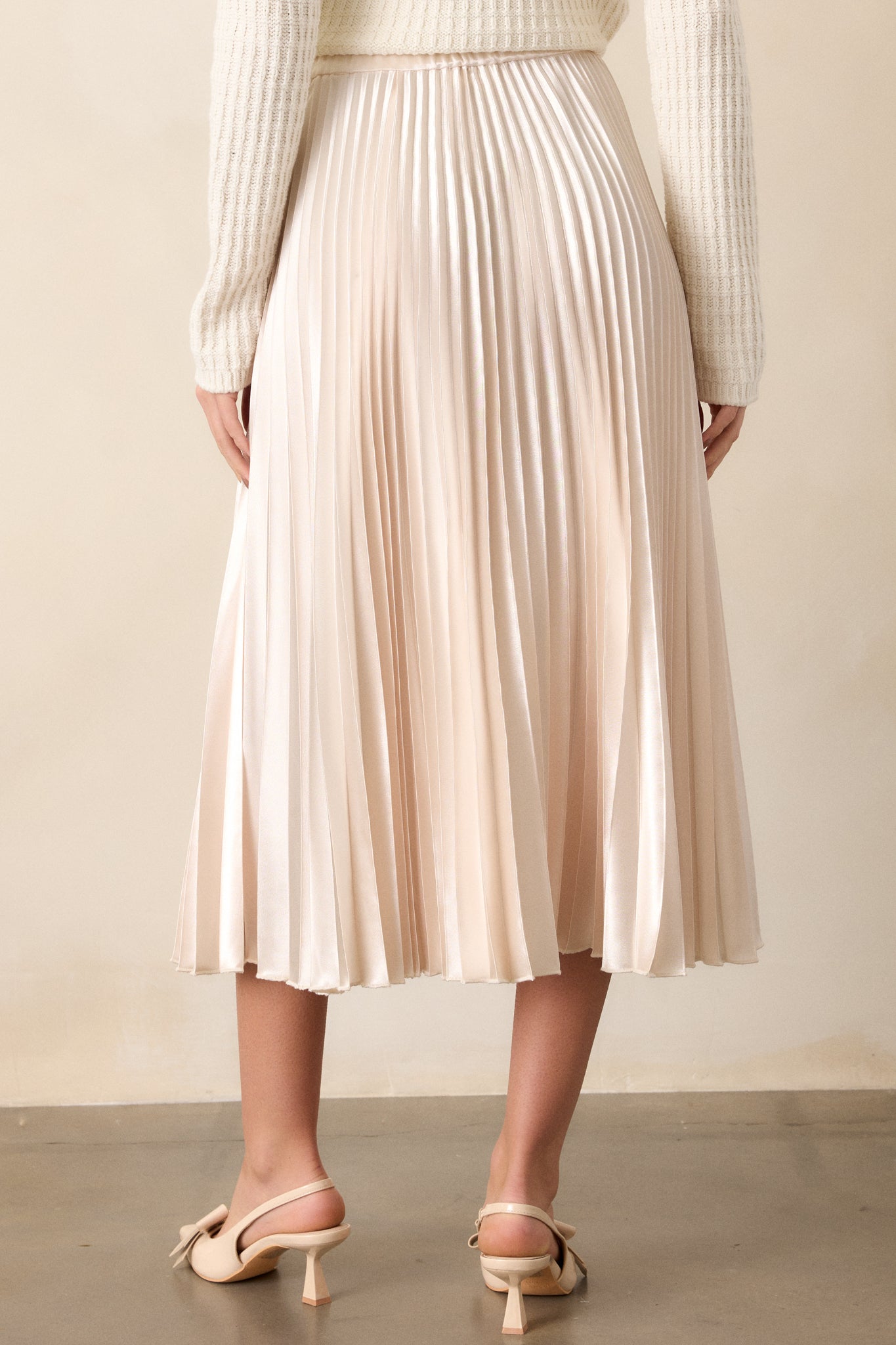 Ivory Pleated Midi Skirt All Skirts Red Dress