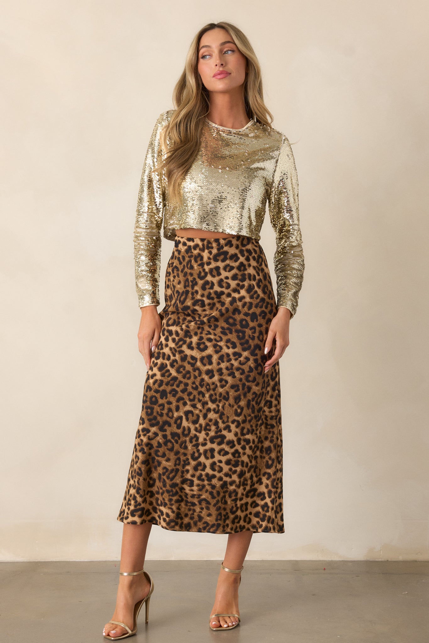 All I Do Gold Sequin Crop Top