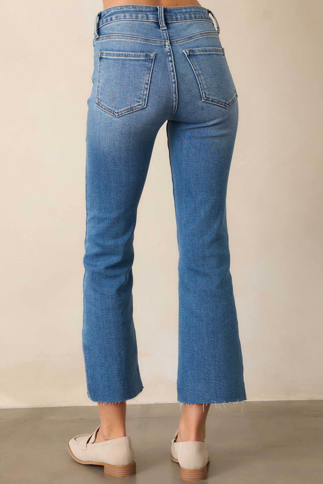 Back And Forth Medium Wash Cropped Flare Jeans