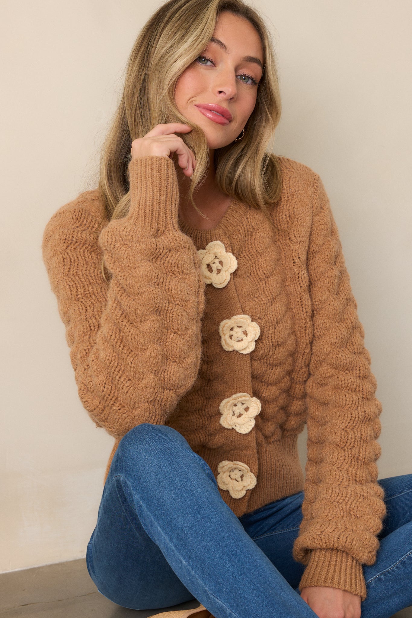 Hold Me Close Honey Cable Knit Cardigan