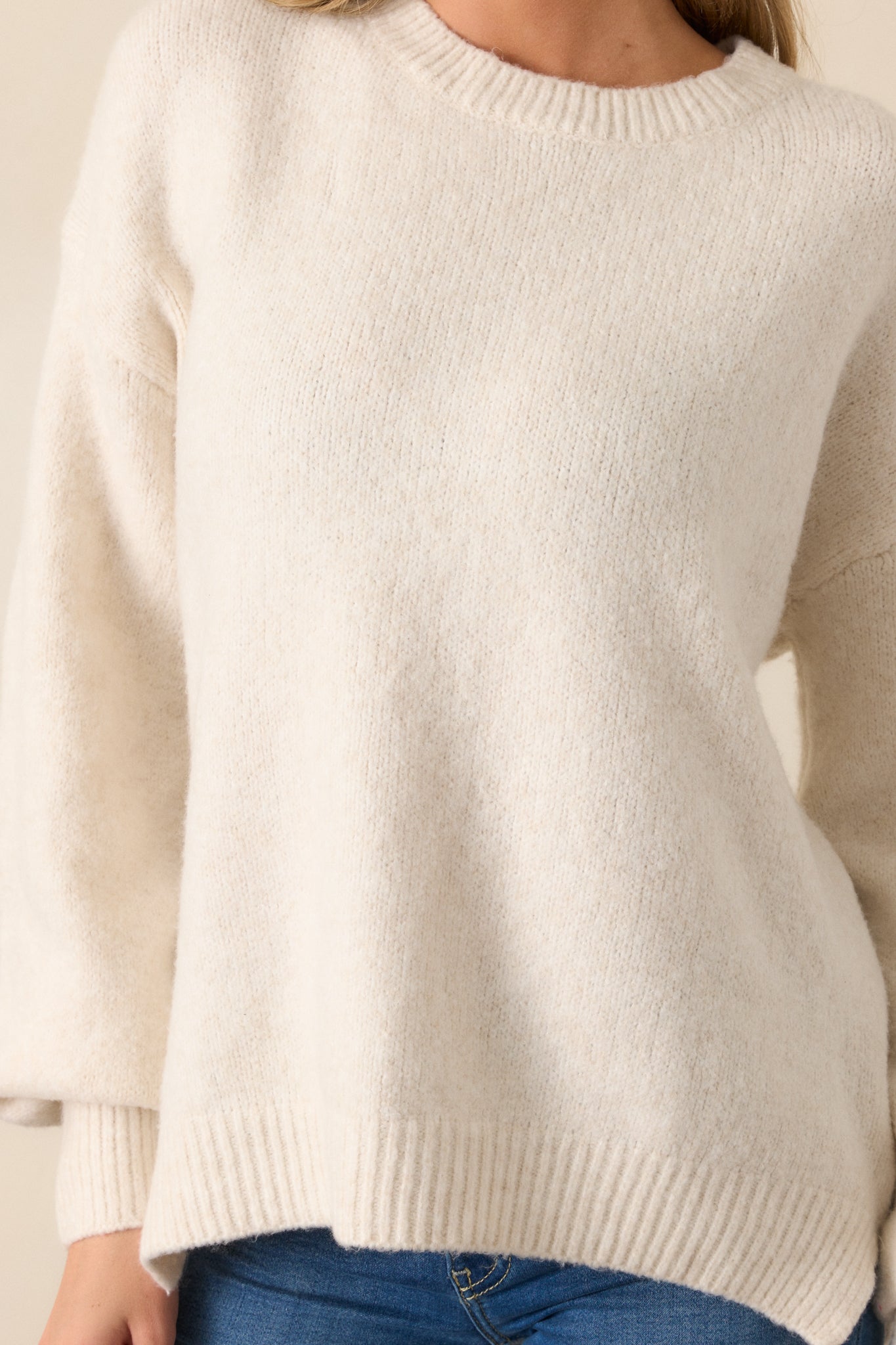 From Time To Time Oatmeal Pullover Sweater