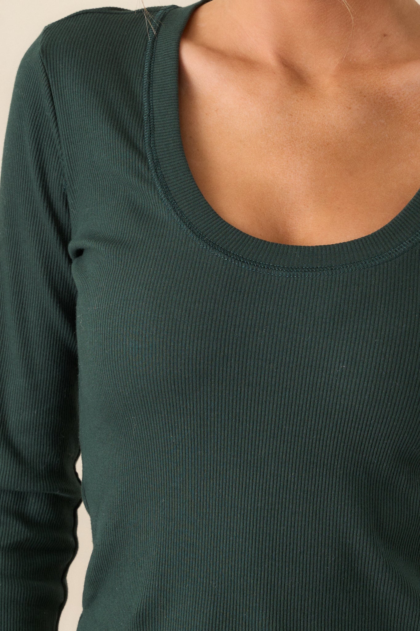 Z Supply Sirena Rib Cyprus Green Long Sleeve Top