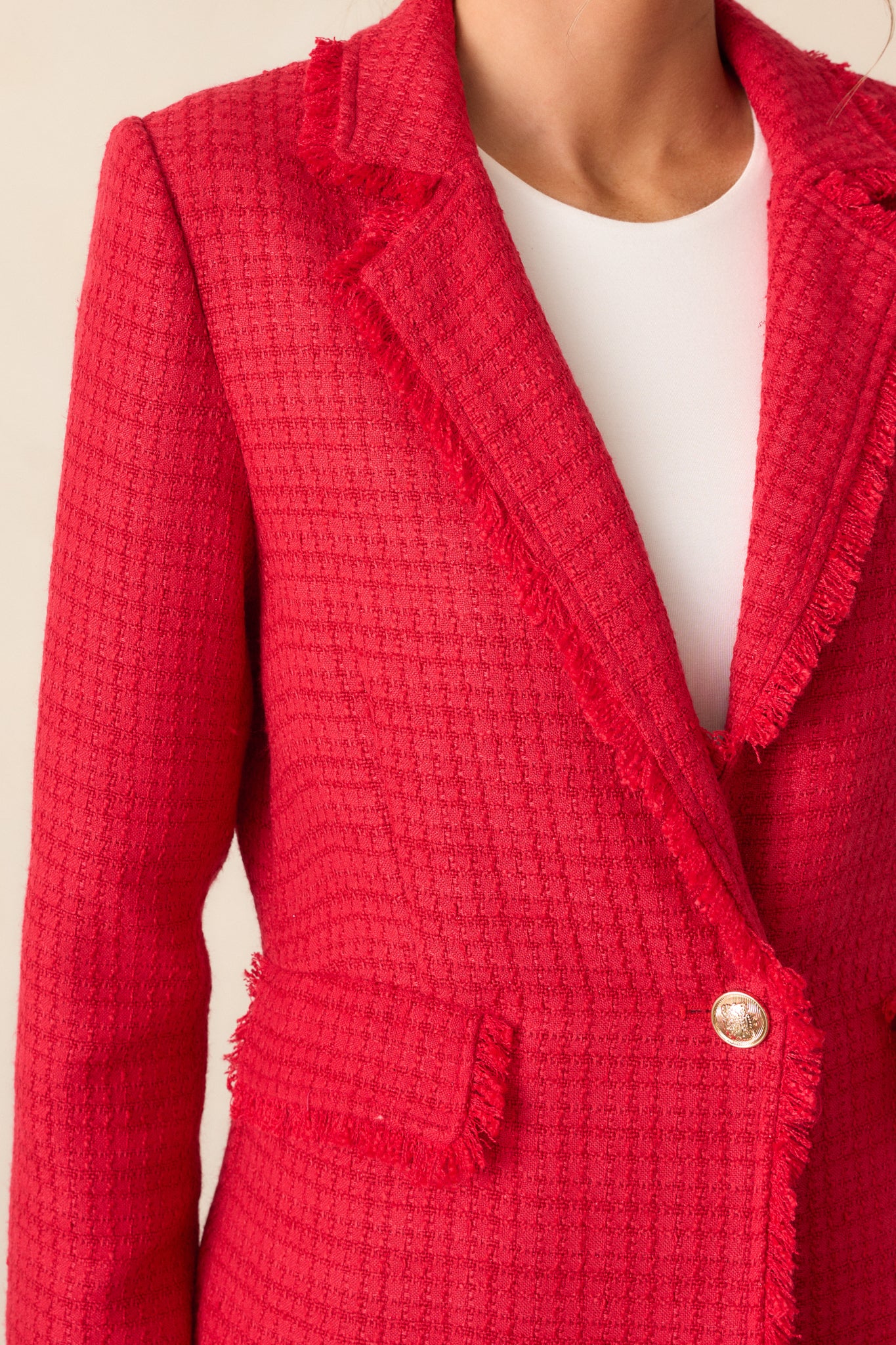 Made For This Red Tweed Blazer