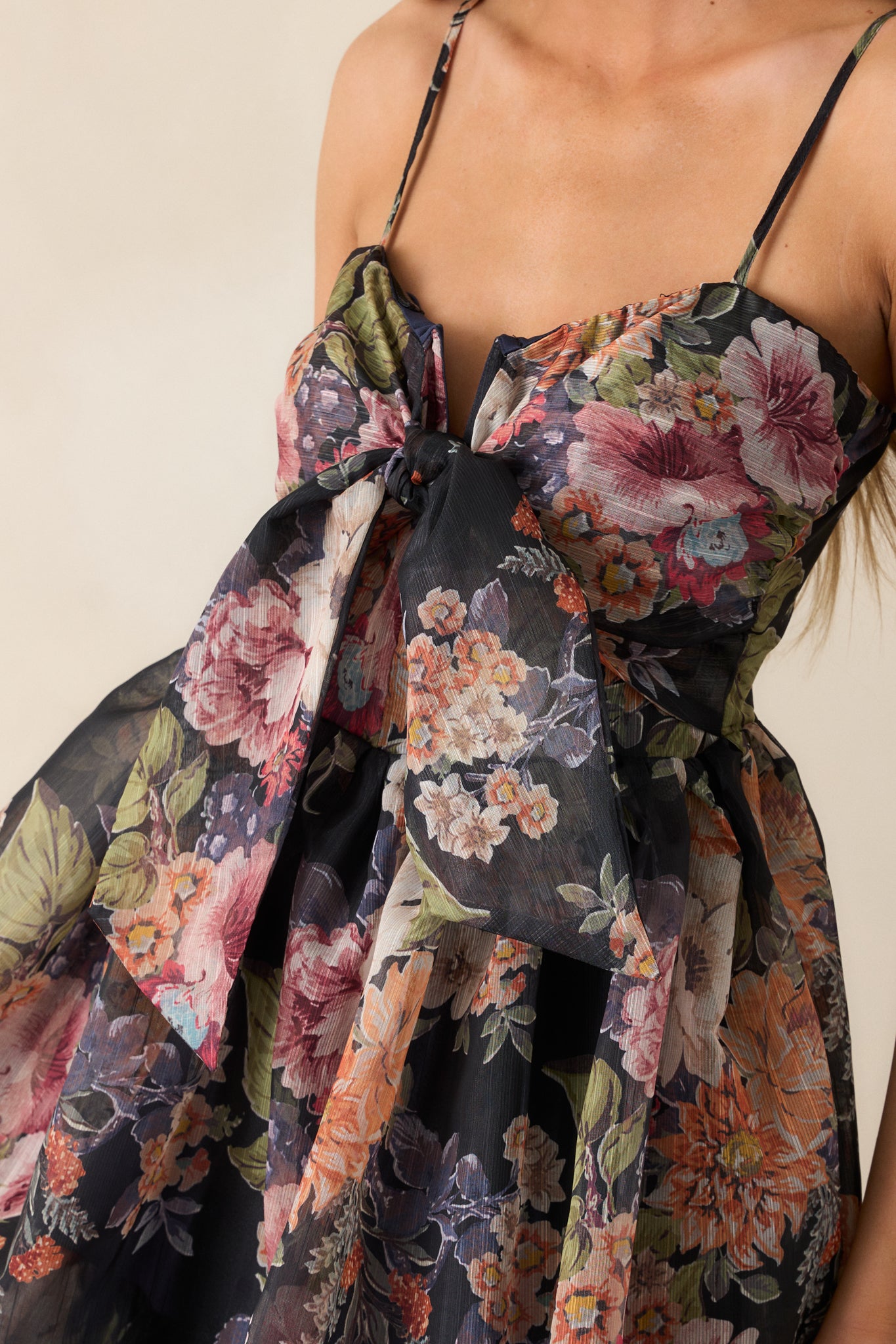 Wishing You Well Navy Floral Tiered Midi Dress