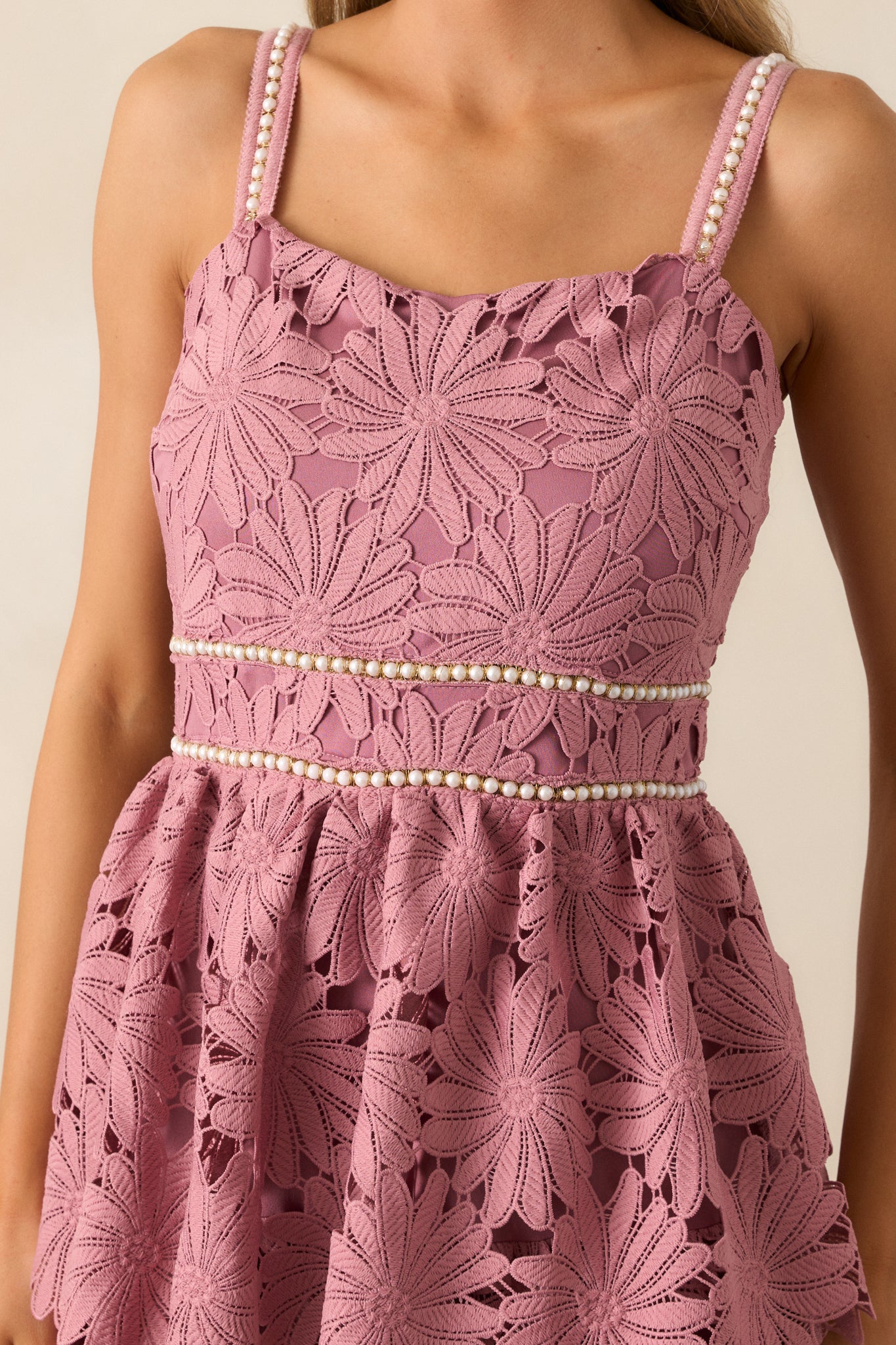 My Love Language Dusty Pink Floral Embroidered Midi Dress