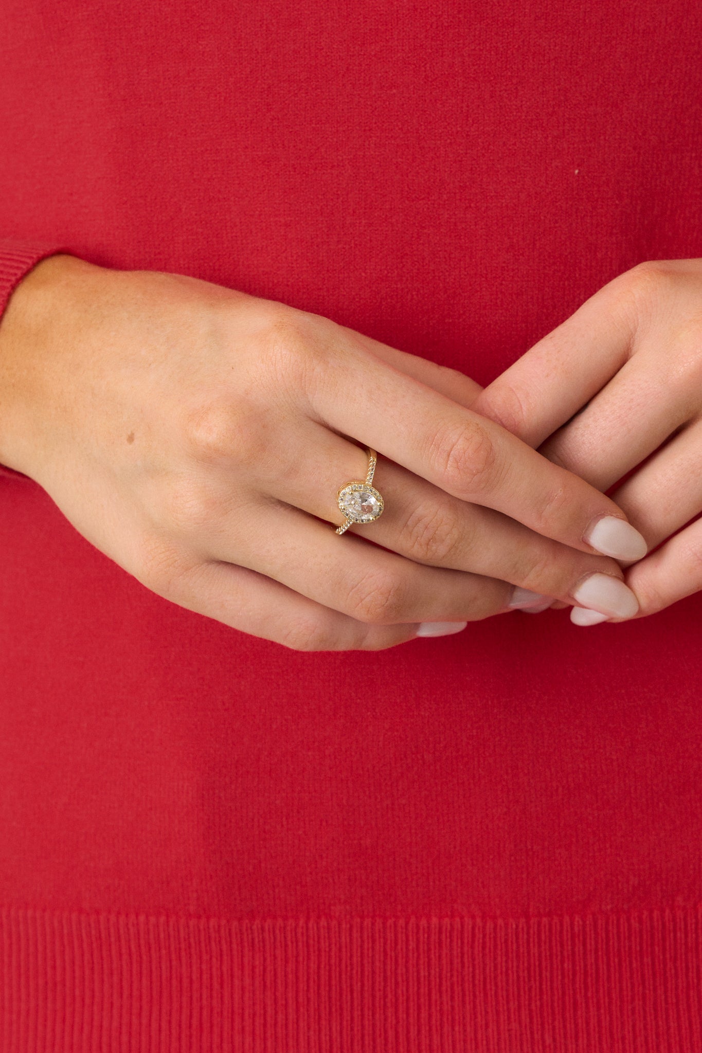 Daylight Shine Gold & Rhinestone Statement Ring