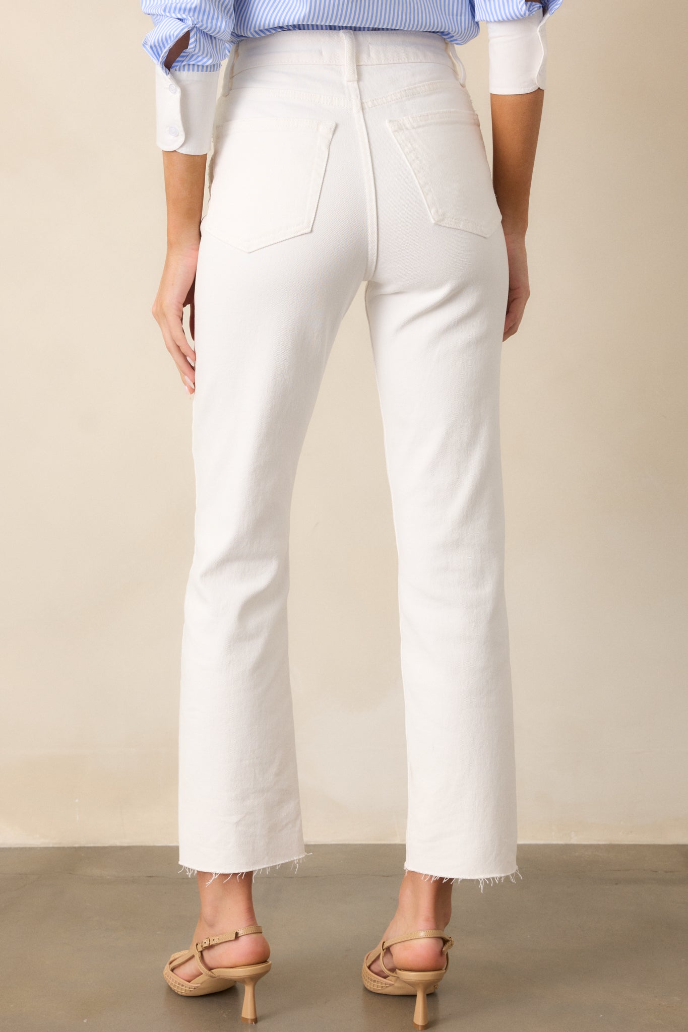 High Standards Washed White Cropped Straight Jeans (RESTOCK ETA JANUARY)