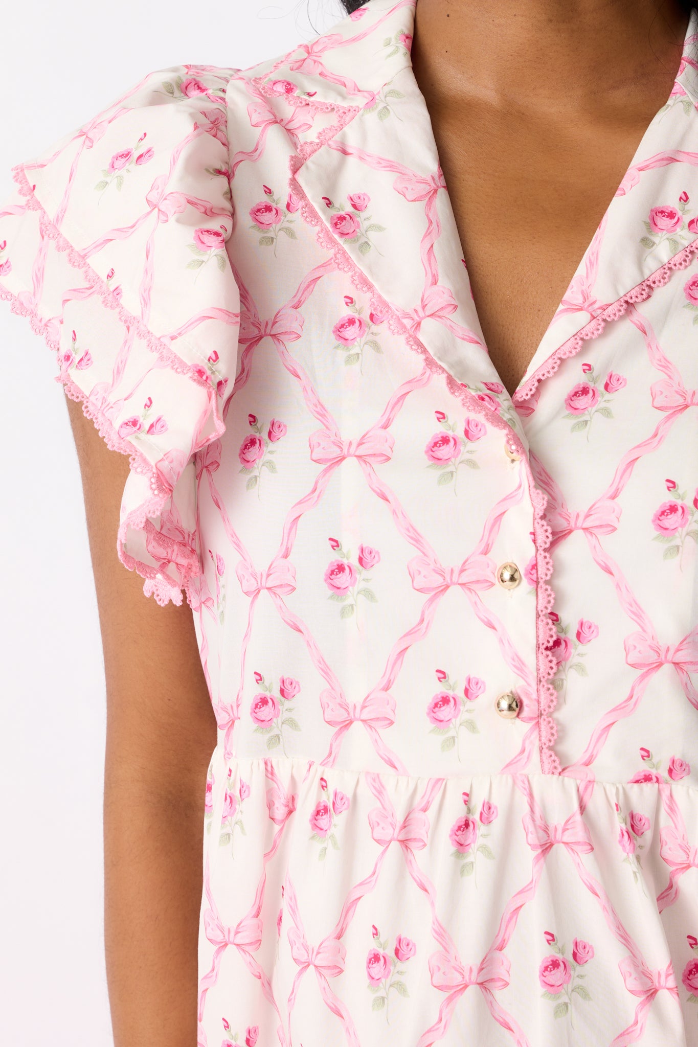 Brunch & Beyond Cotton Light Pink Floral Midi Dress