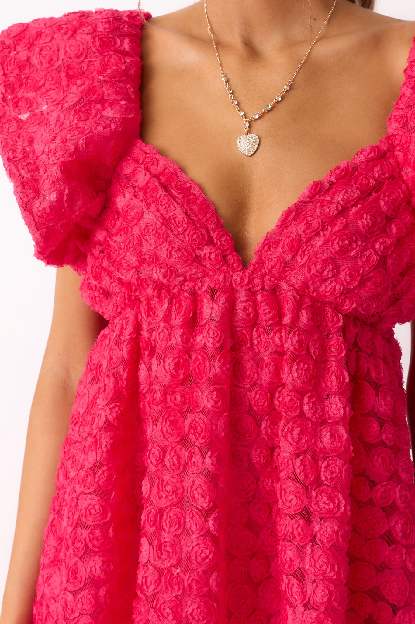 Blooming Love Hot Pink Flutter Sleeve Mini Dress