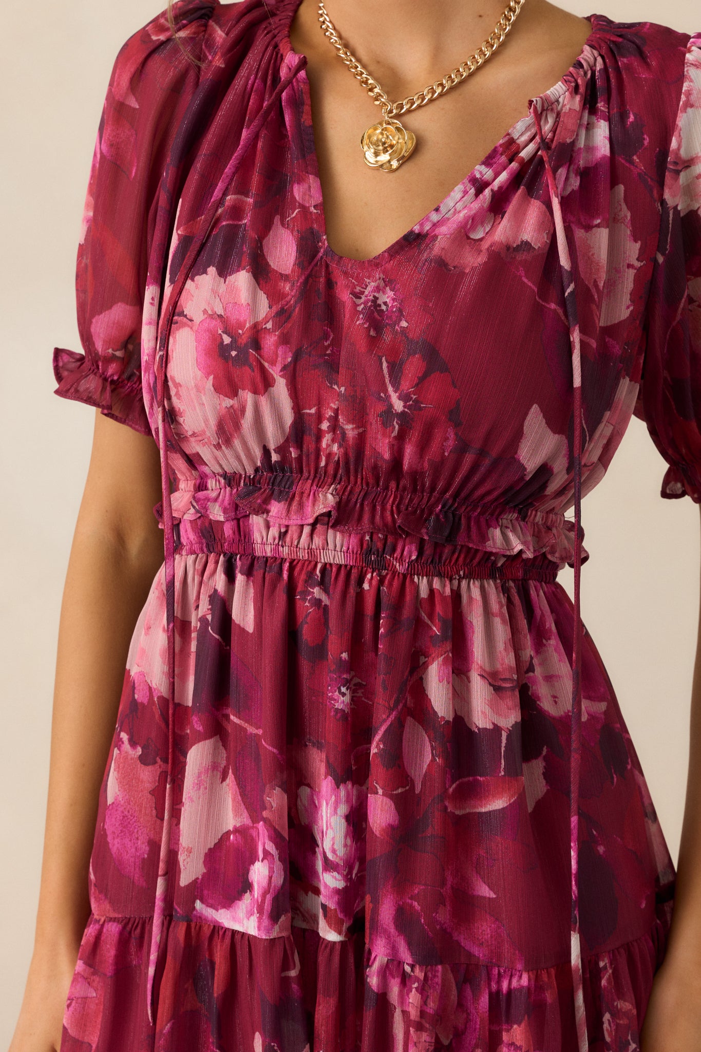 Meadows Call Berry Floral Maxi Dress