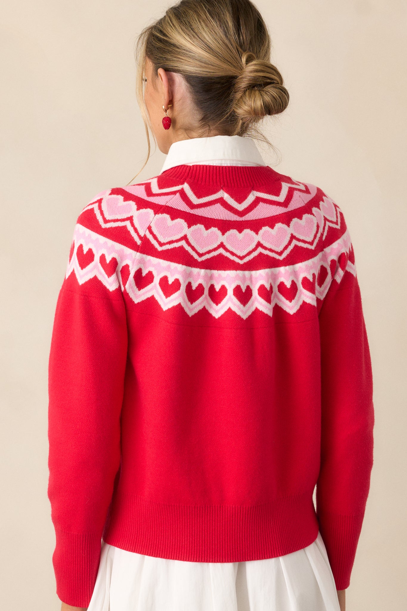 Paper Hearts Red Mock Neck Sweater