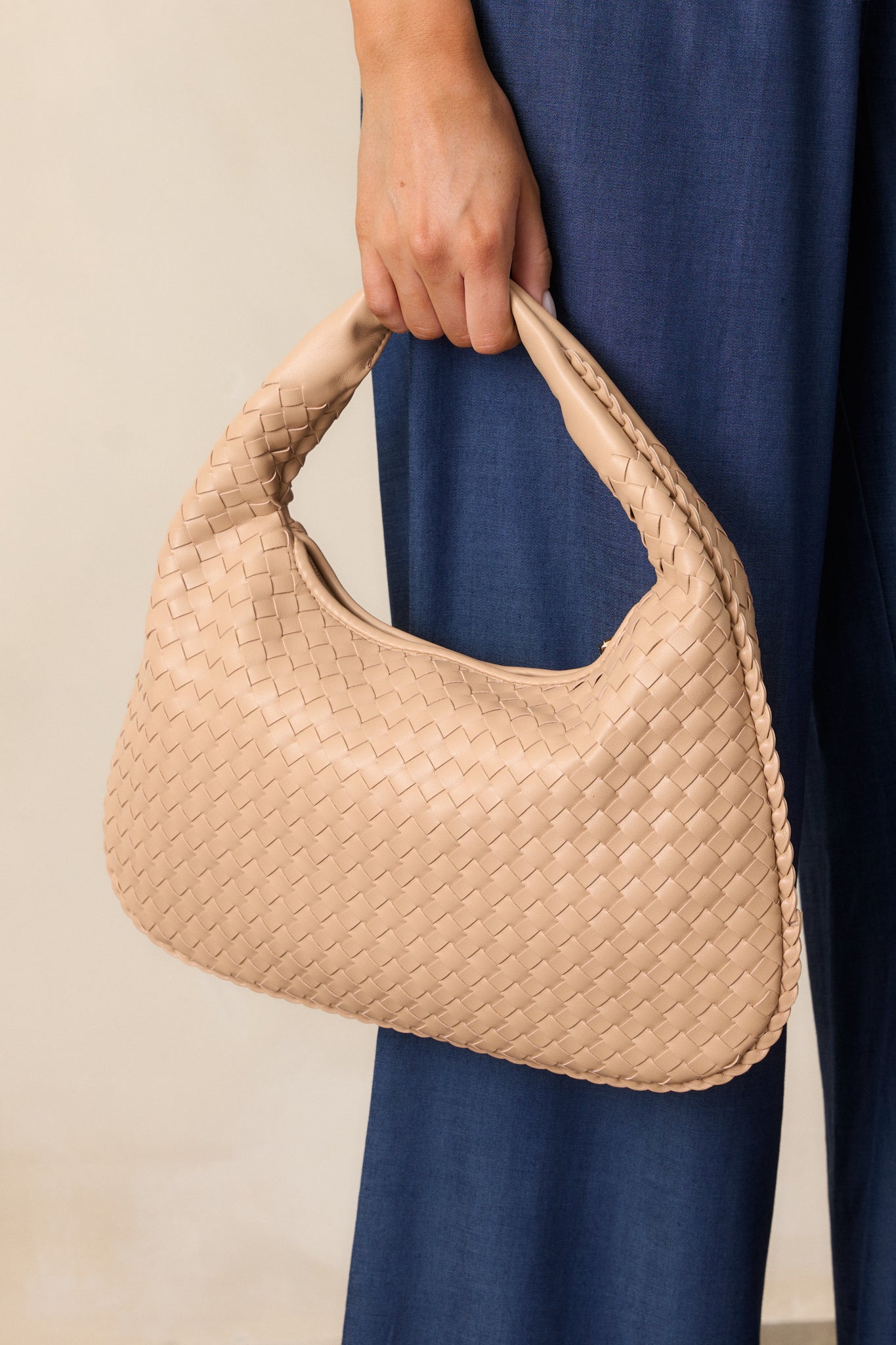 Dream Of The Fleet Beige Woven Handbag