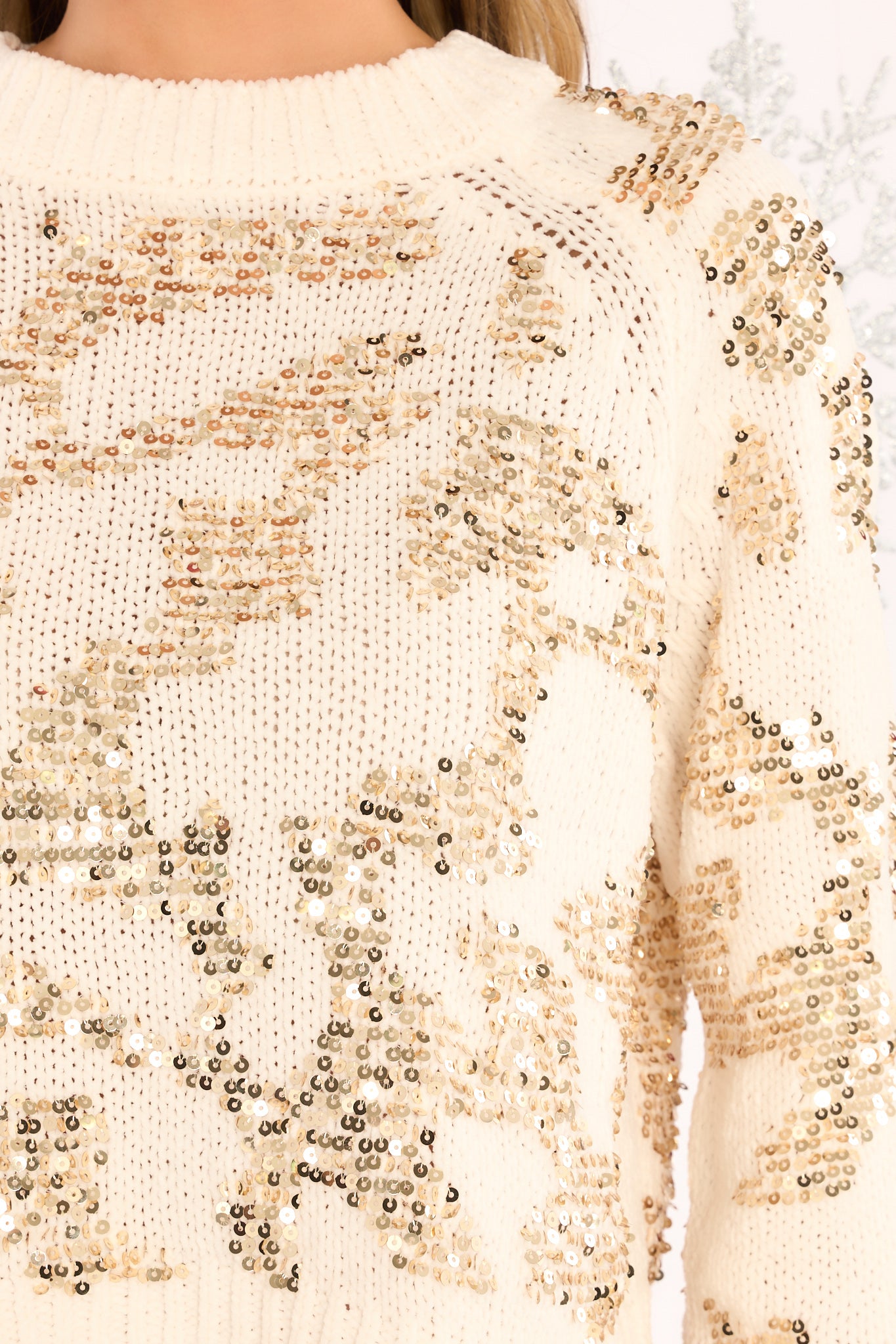 Ivory Sequin Jumper by Freemans