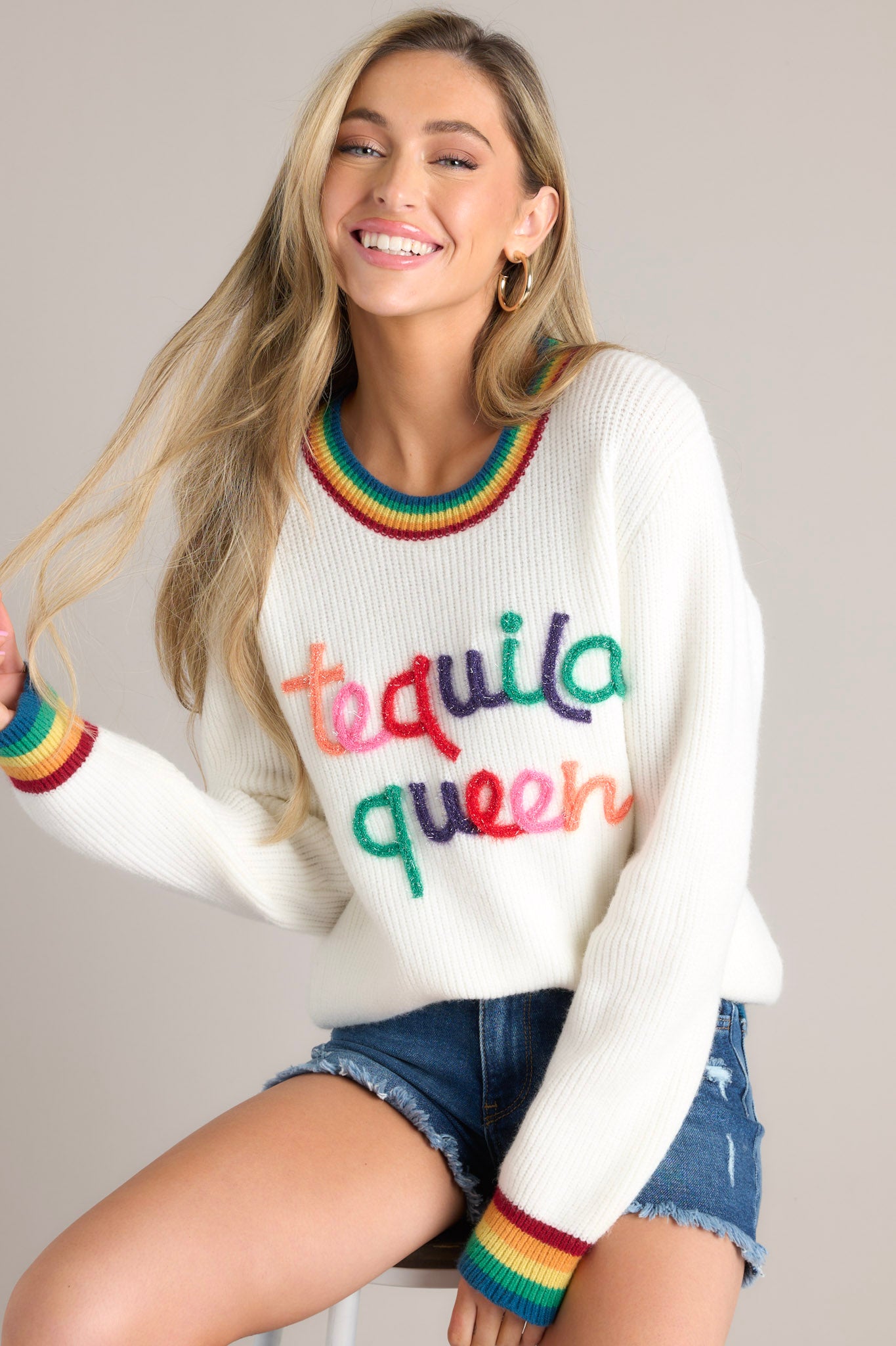 White Tequila Queen Sweater - All Tops | Red Dress