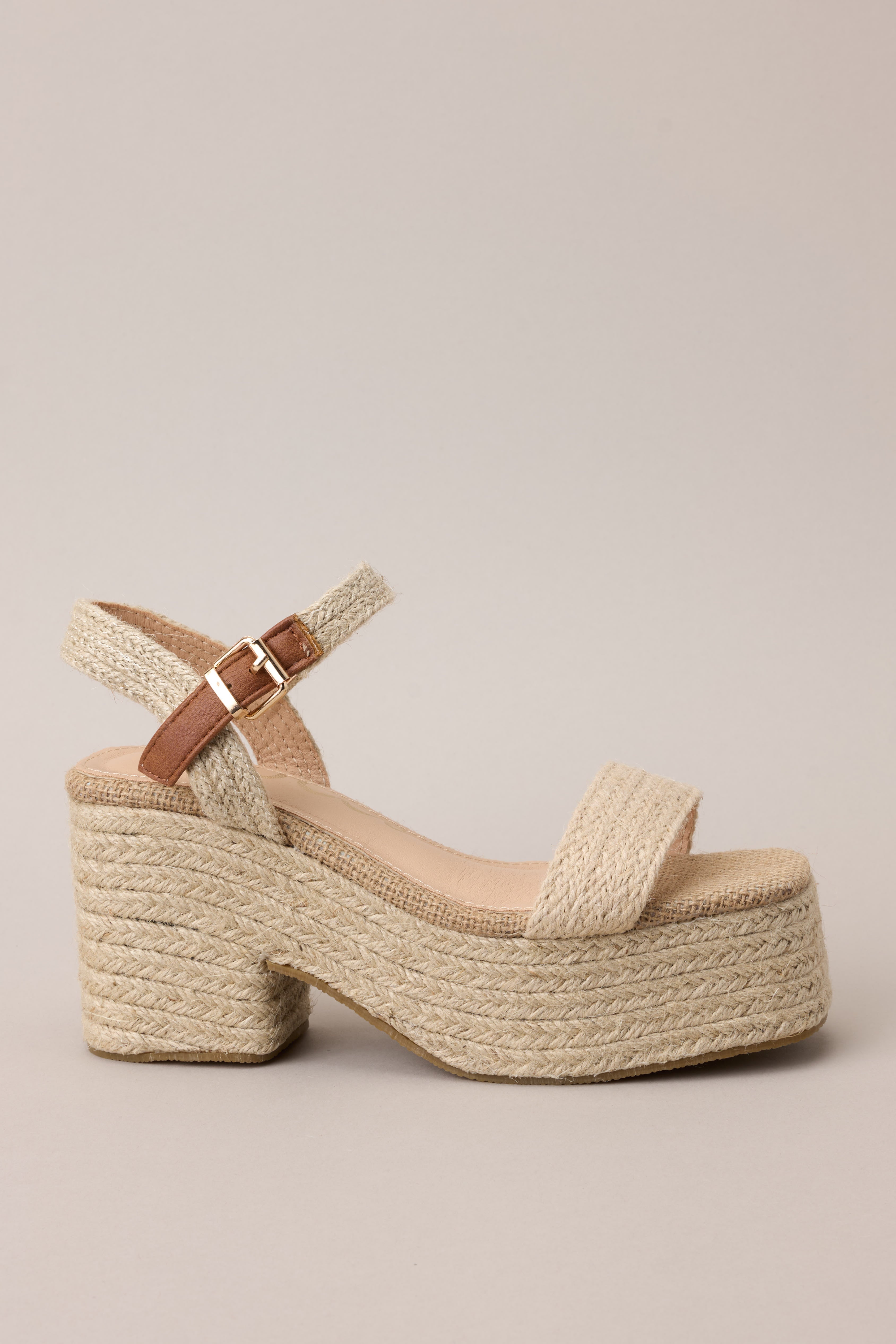 Summer Serenade Natural Espadrille Platform High Heel Sandals