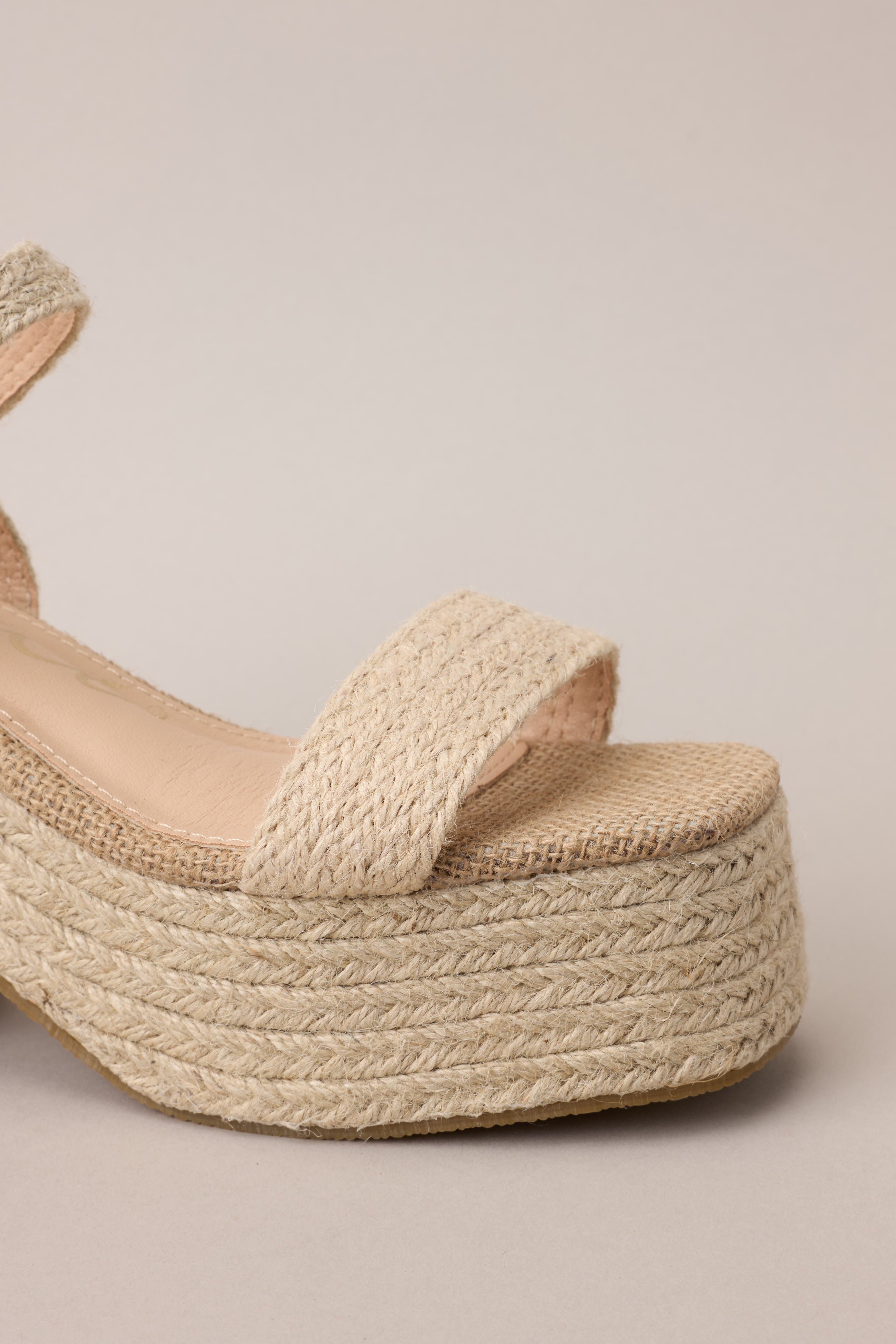 Summer Serenade Natural Espadrille Platform High Heel Sandals