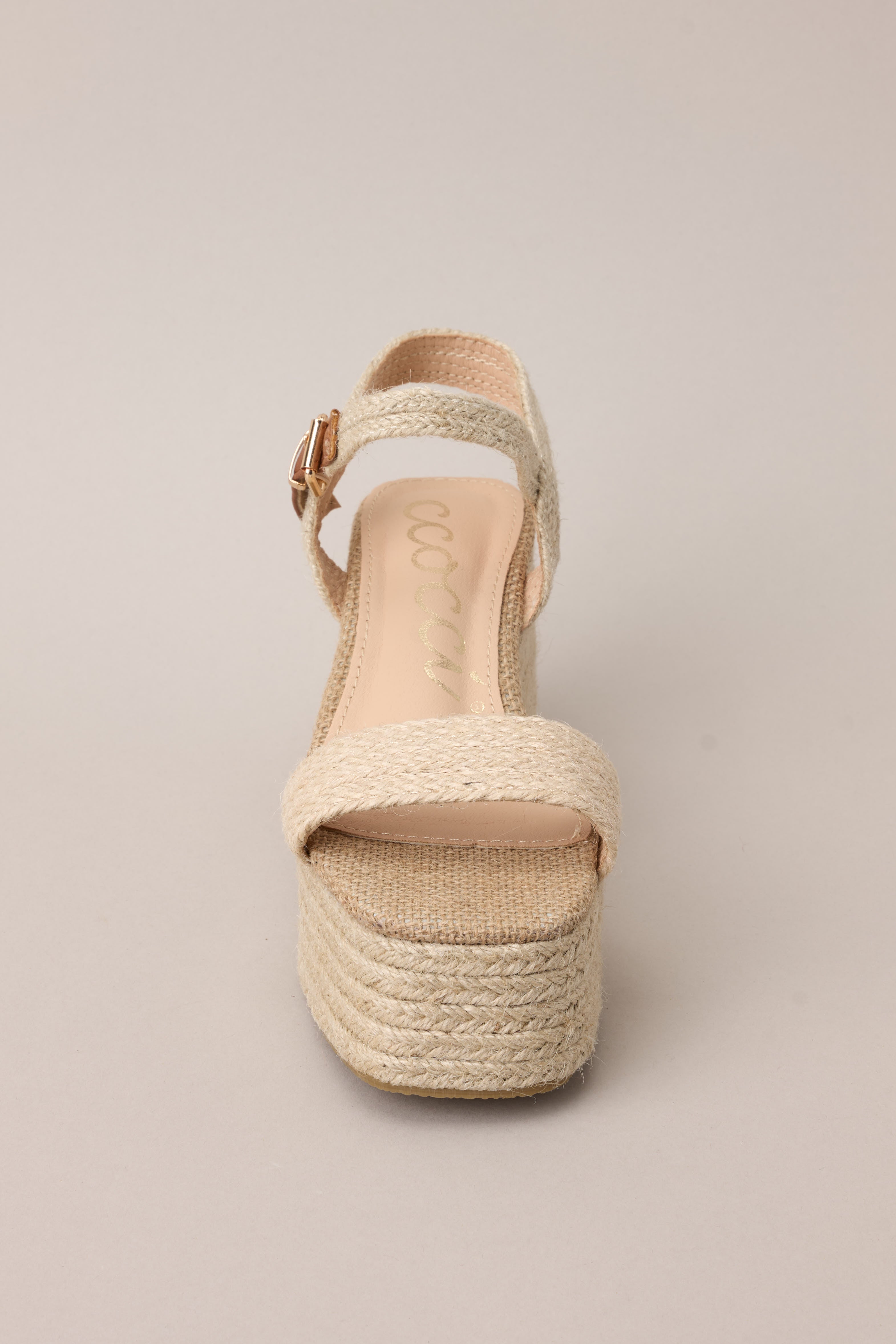 Summer Serenade Natural Espadrille Platform High Heel Sandals