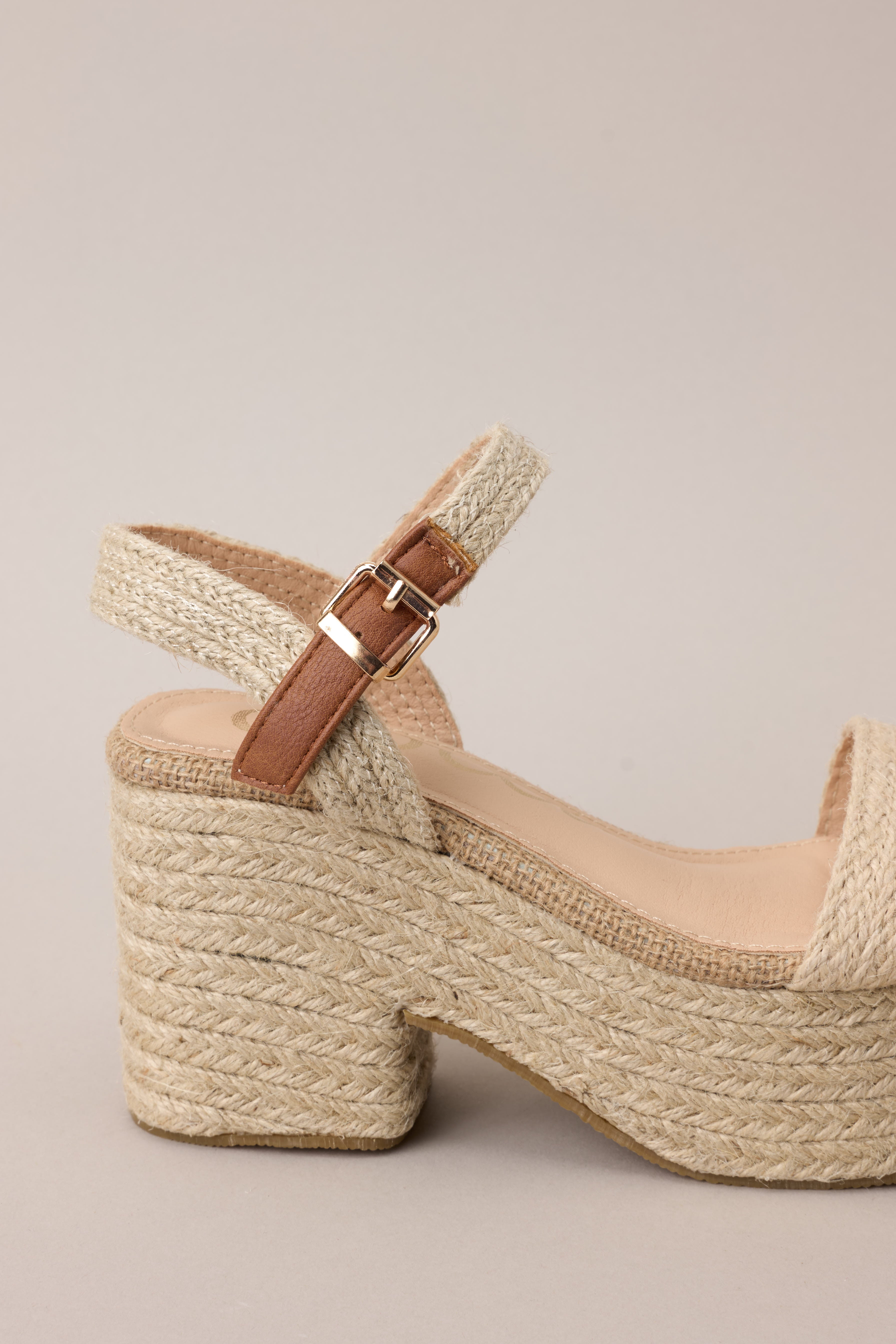 Summer Serenade Natural Espadrille Platform High Heel Sandals