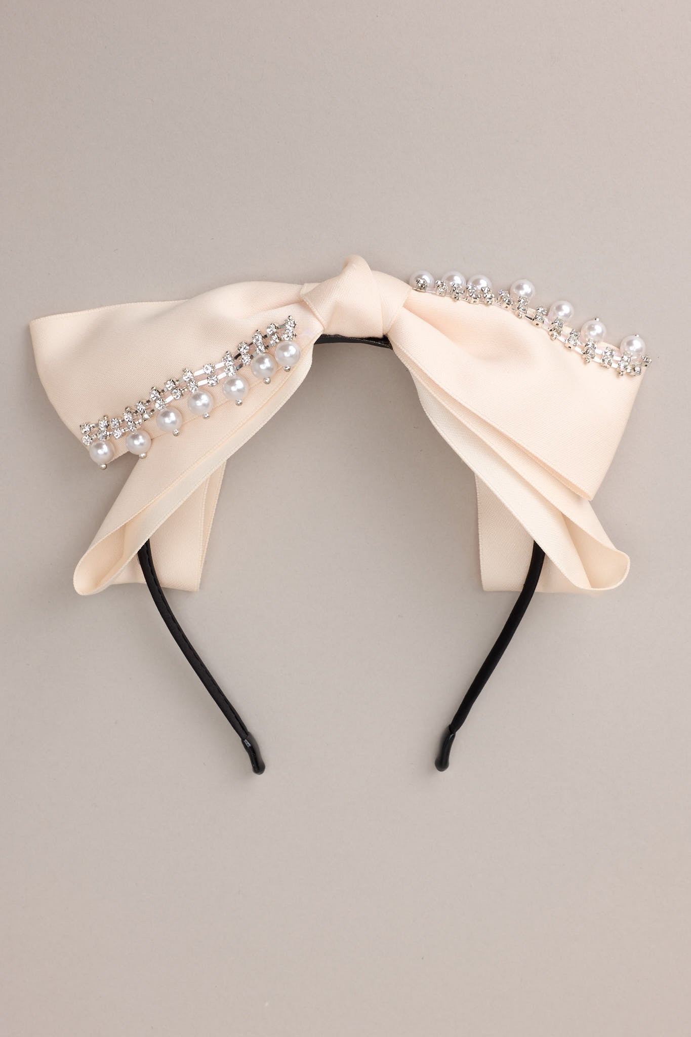 Take My Sweet Time Diamond Pearl Ivory Bow Headband