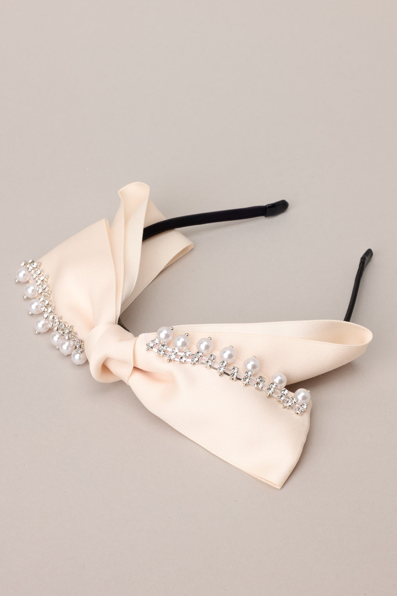 Take My Sweet Time Diamond Pearl Ivory Bow Headband