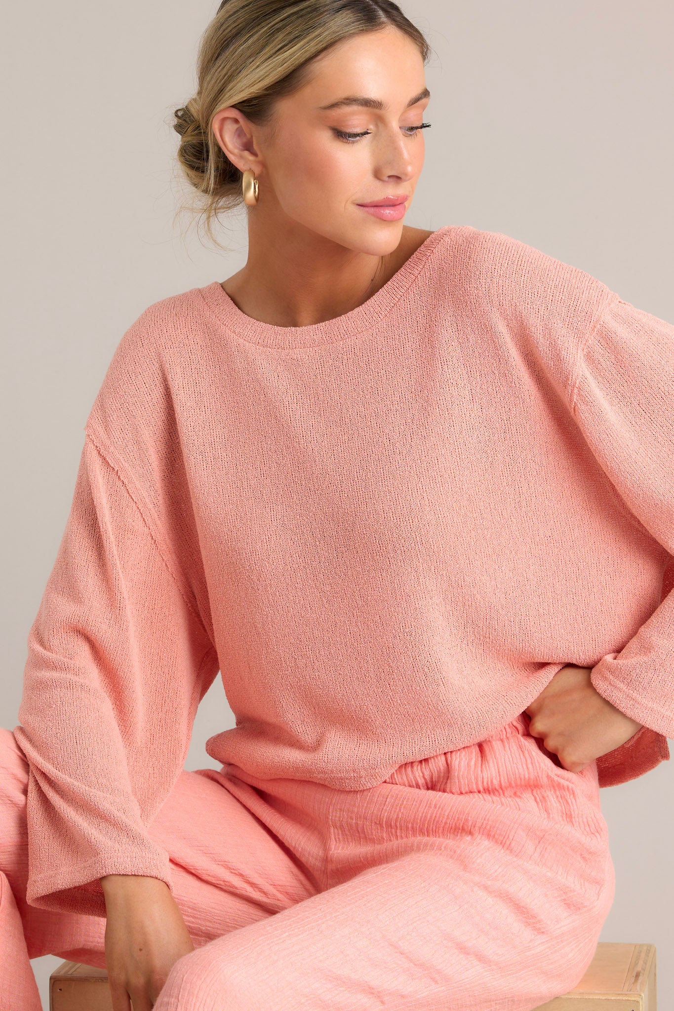 Embrace The Journey Orange Peach Knit Top