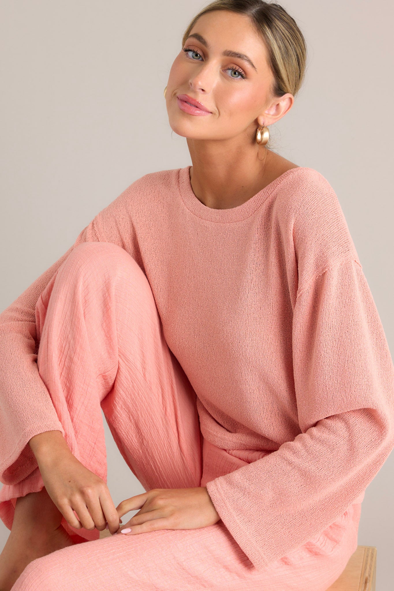 Embrace The Journey Orange Peach Knit Top