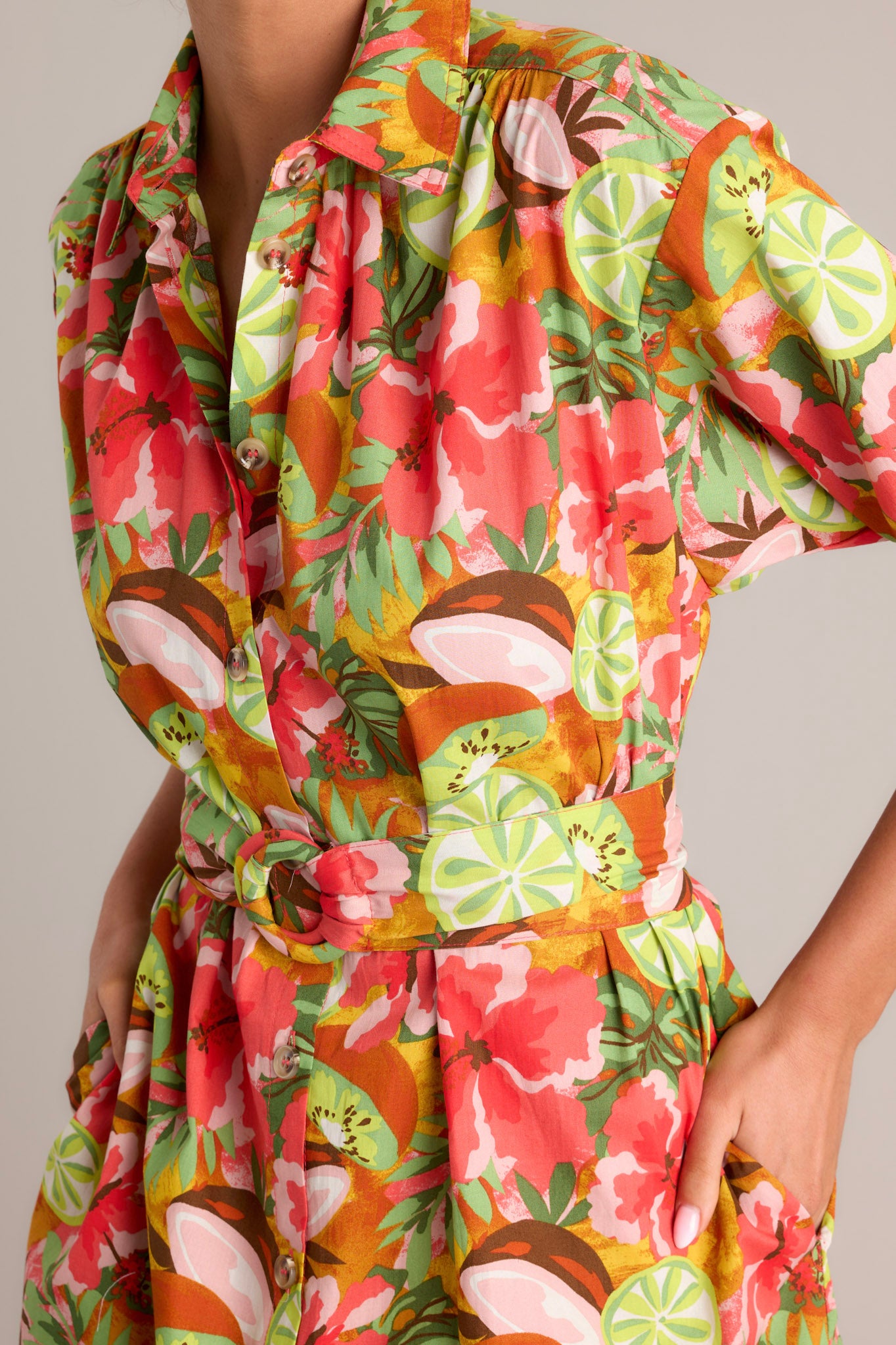 Oasis tropical midi shirt dress hotsell