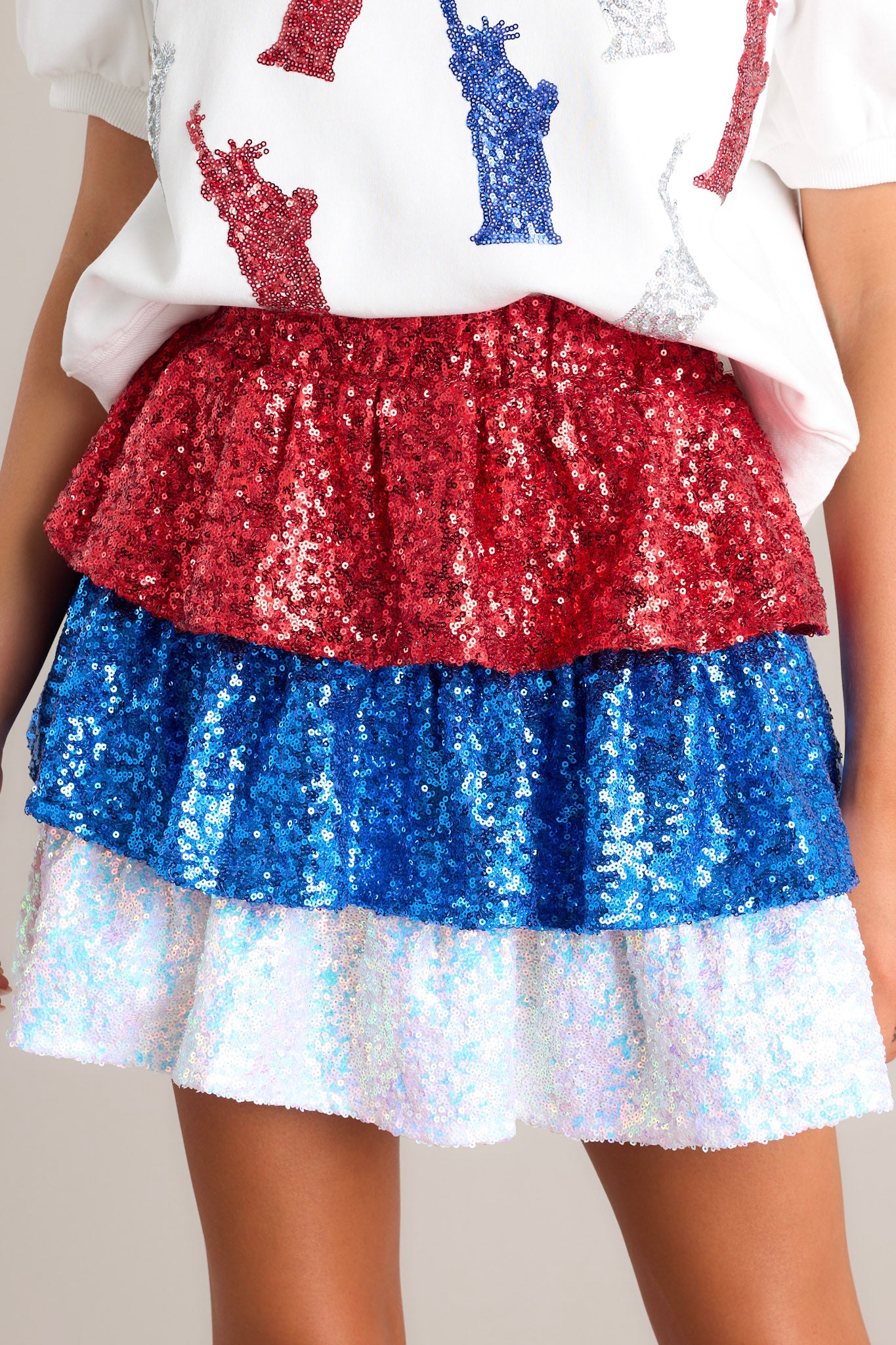 Tiered sequin skirt sales