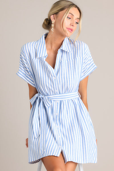 Striped button dress top