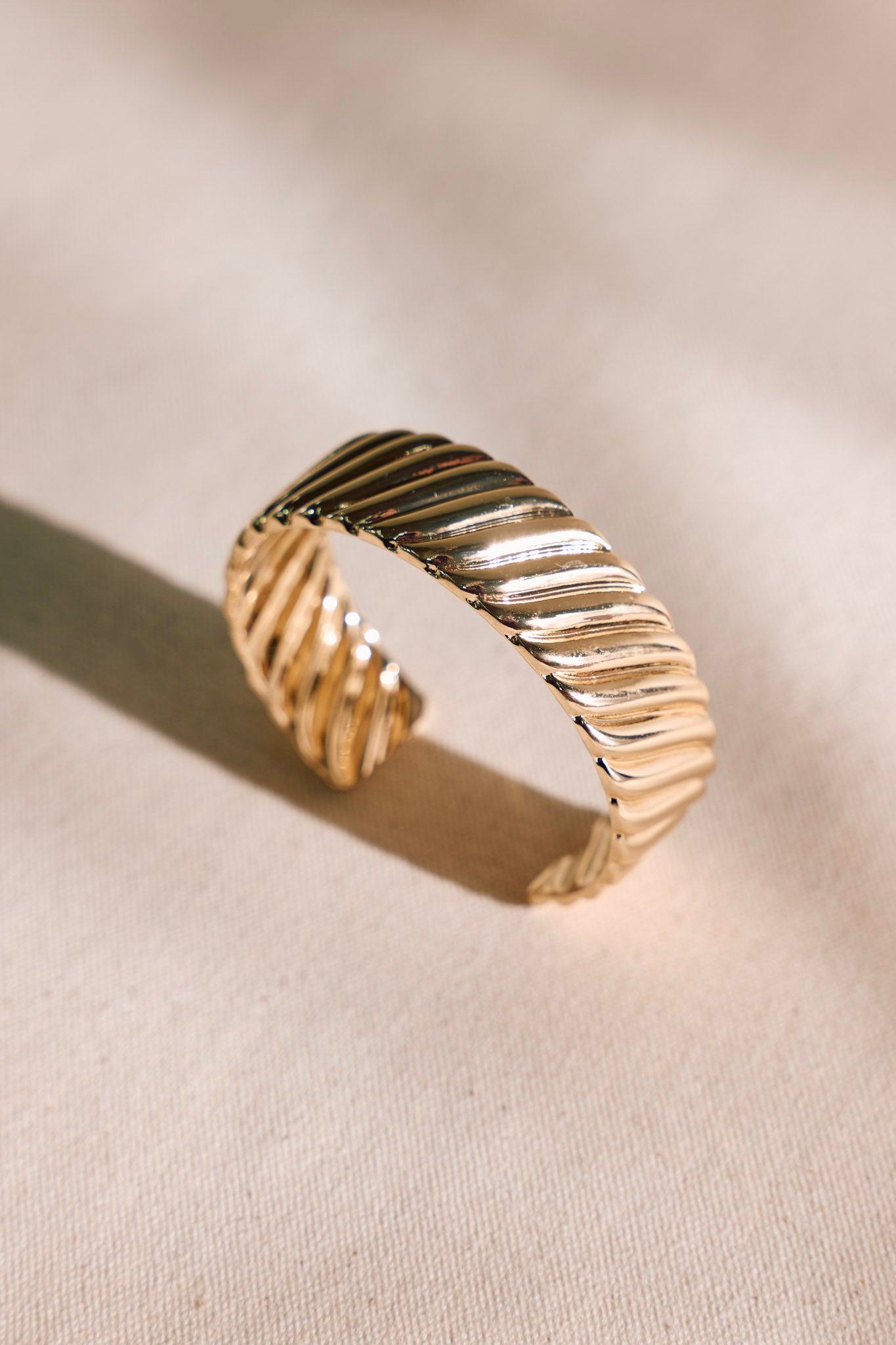 Twist and Shout Gold Textured Cuff