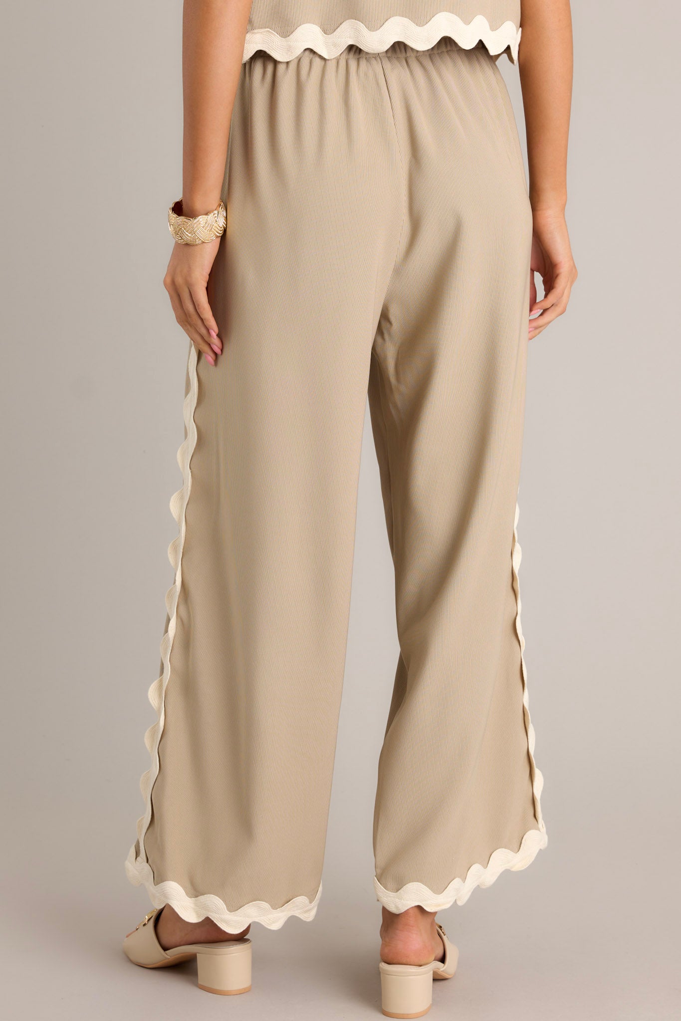 Taupe Ricrac Pants - All Pants | Red Dress