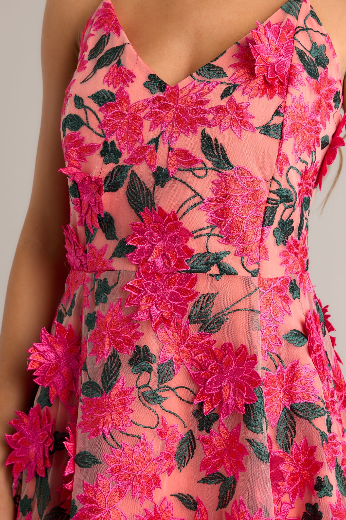 Hot pink floral dress sales