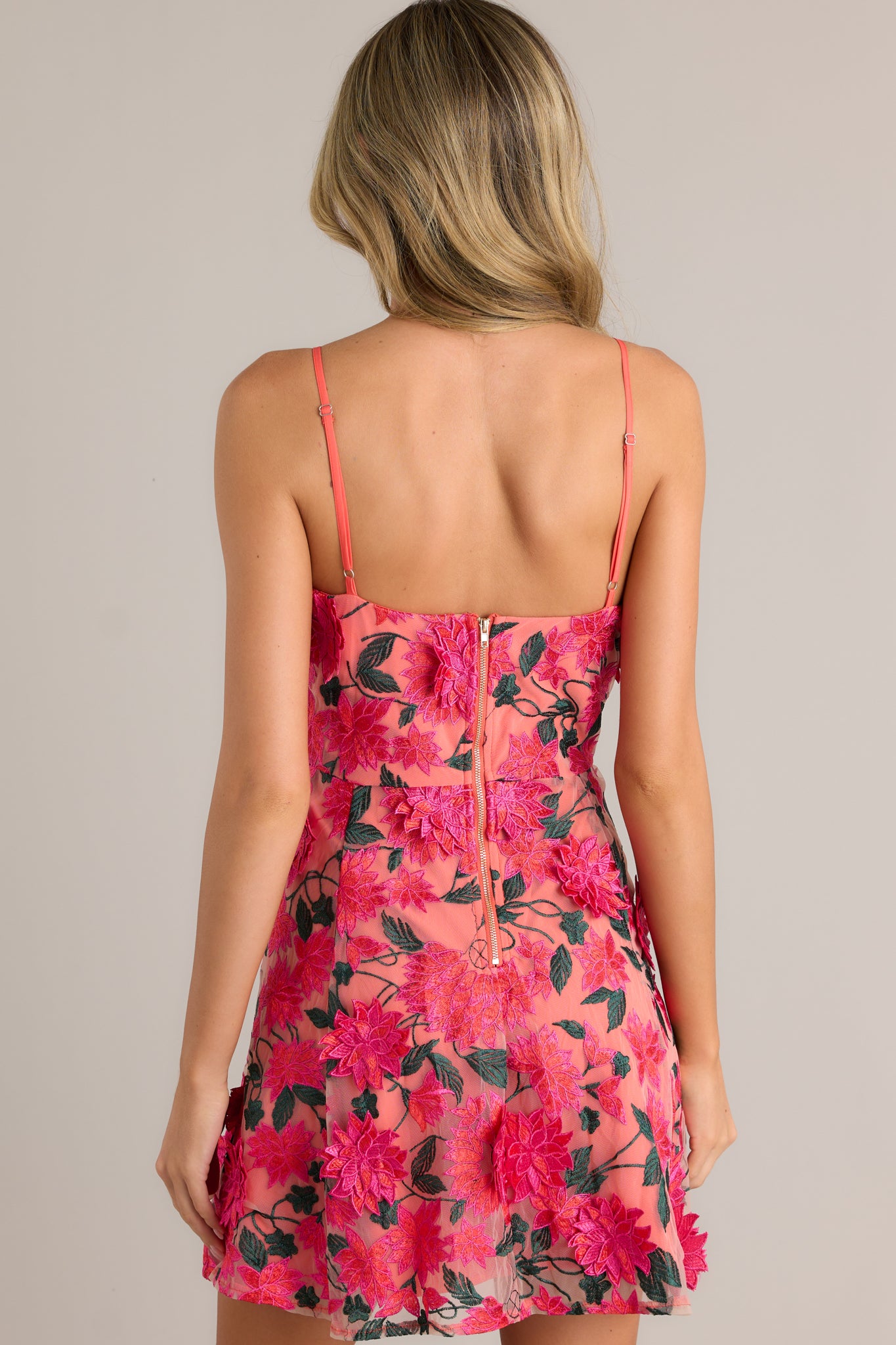 Story Of Us Hot Pink Floral Mini Dress