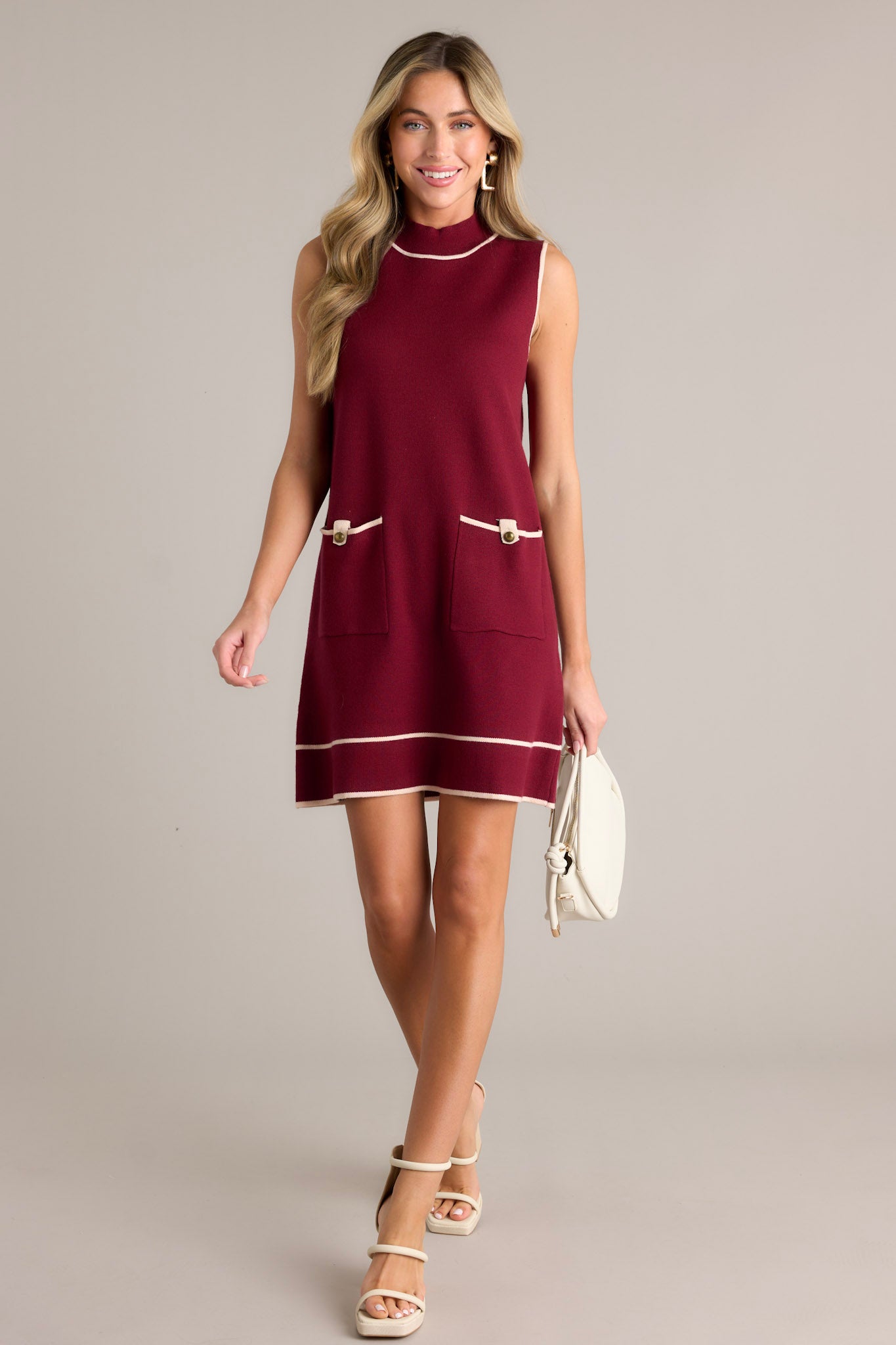 Timeless Tapestry Burgundy Sleeveless Mini Dress (RESTOCK SEPTEMBER)