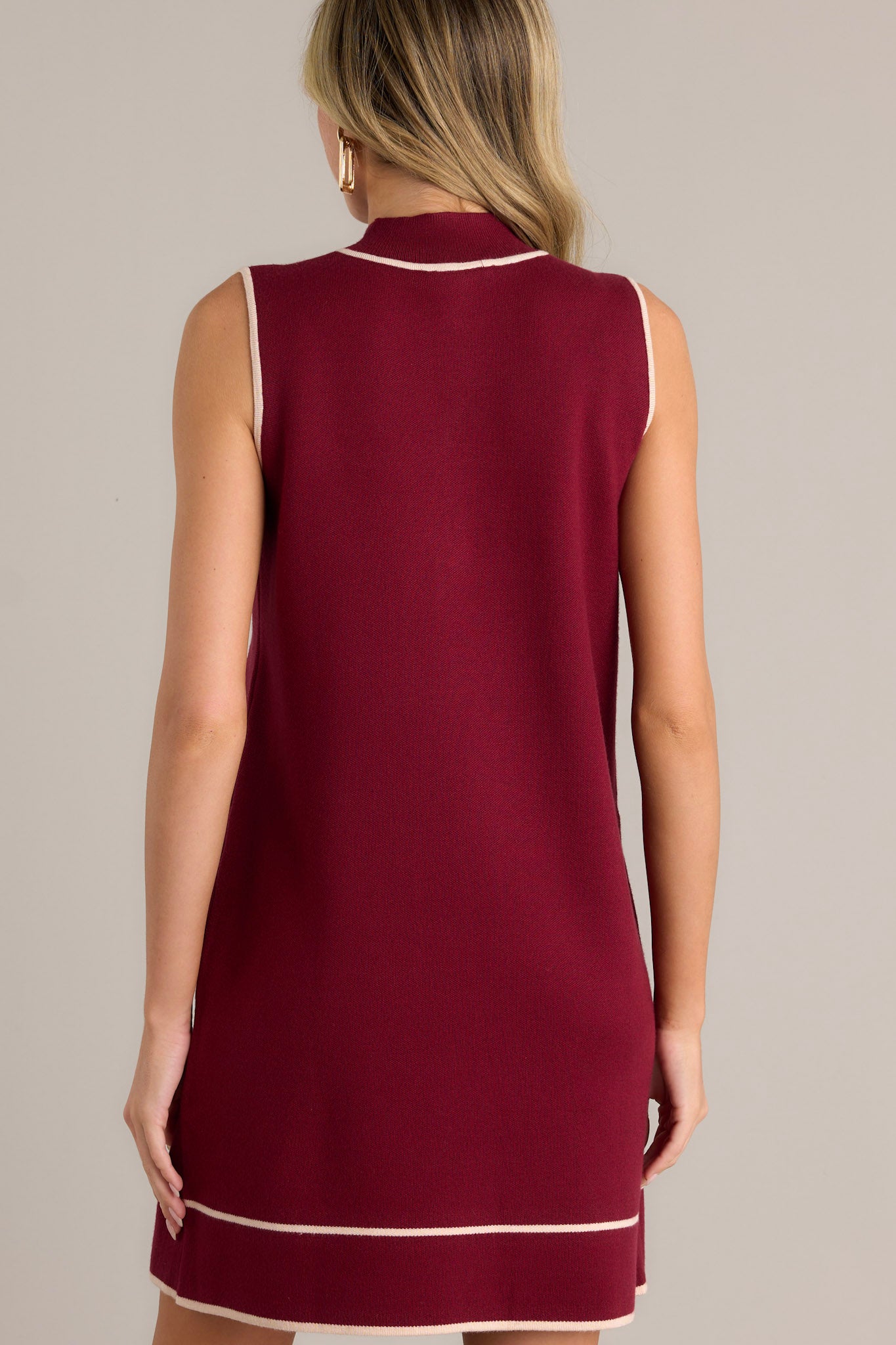 Timeless Tapestry Burgundy Sleeveless Mini Dress (RESTOCK SEPTEMBER)