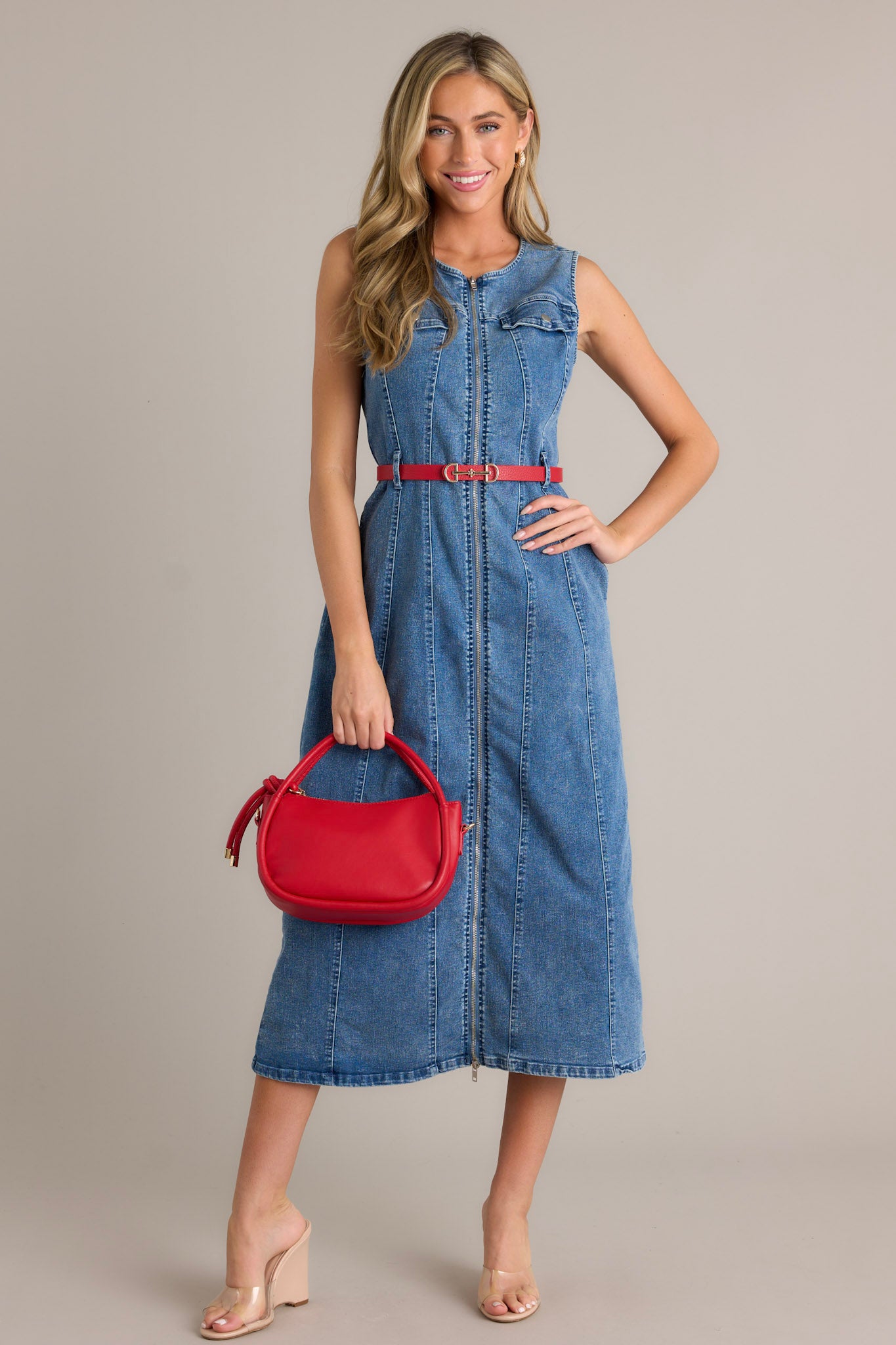 Denim full dress hot sale