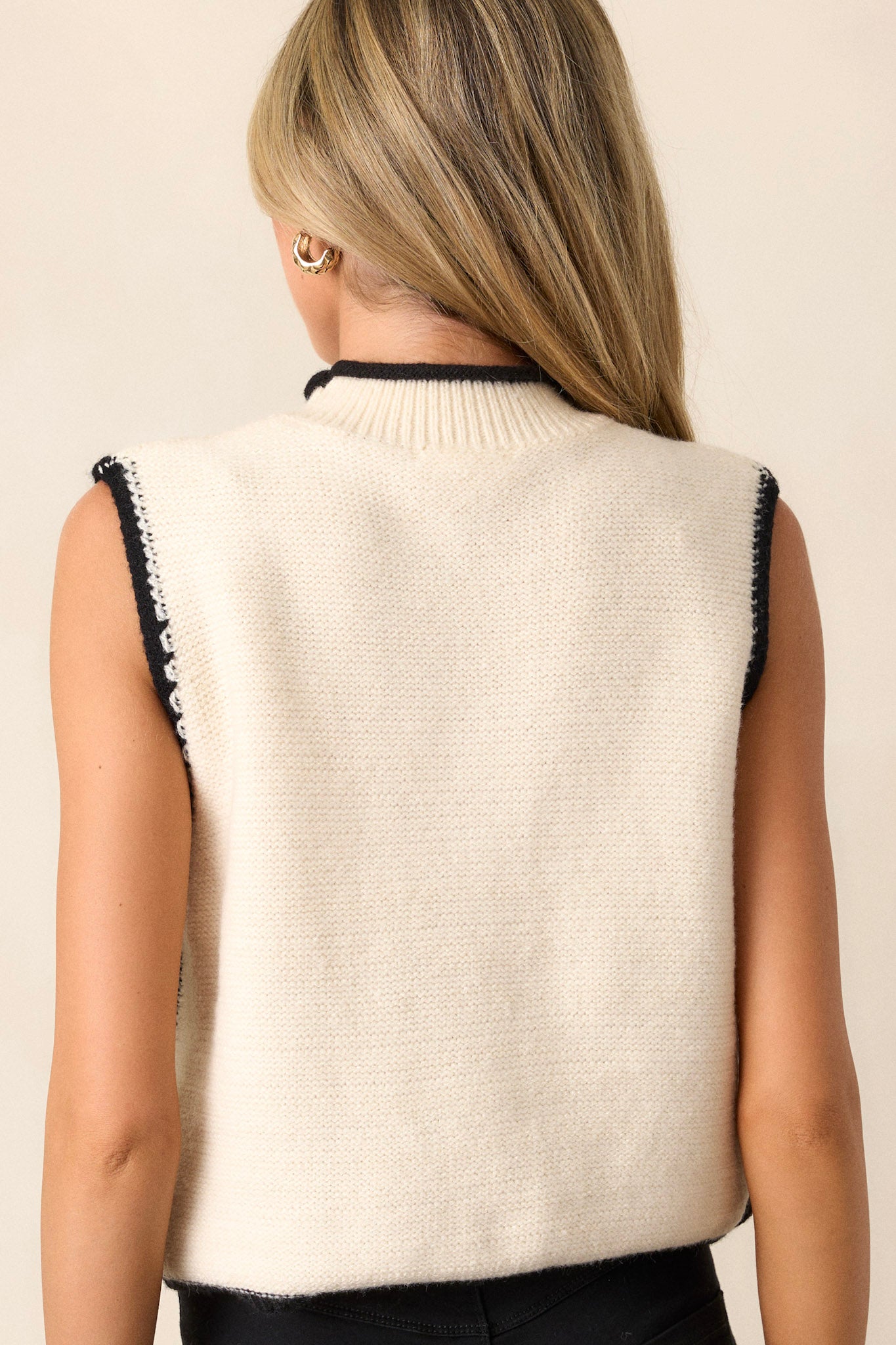 Moonstone Haze Ivory Sleeveless Sweater Top