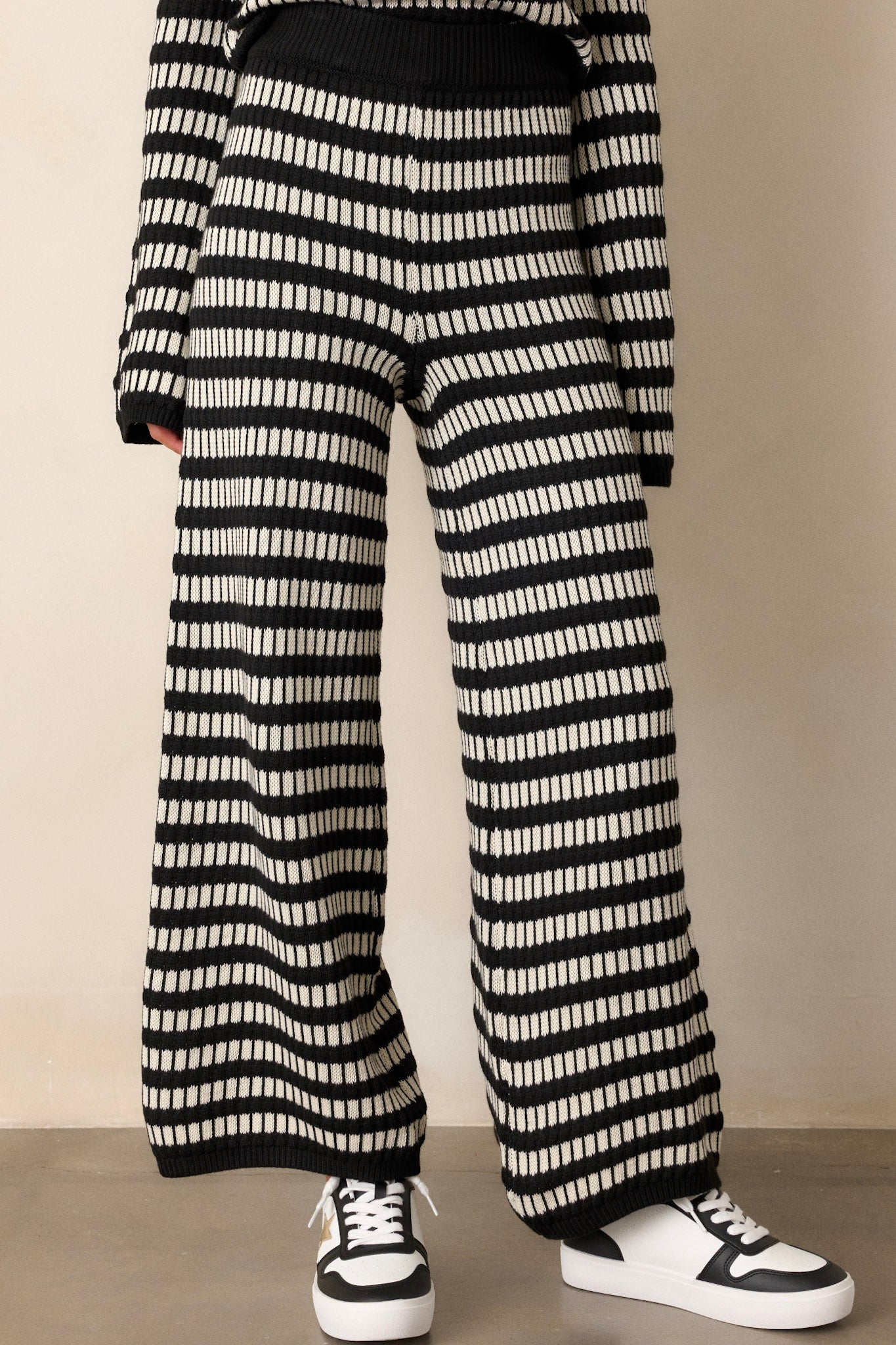 Ether Drift Black & Ivory Stripe Lounge Pants