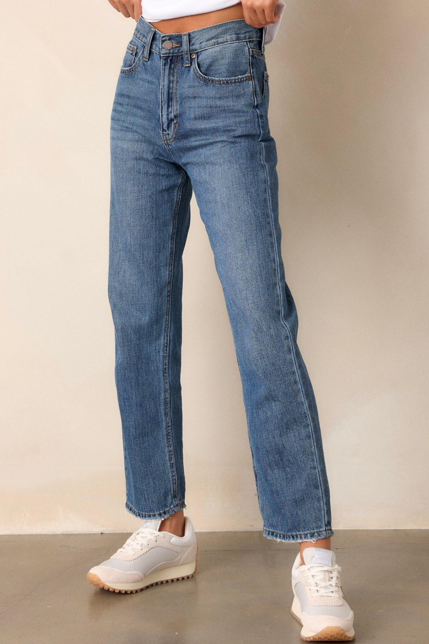 Time To Evolve Medium Wash Classic Straight Leg Jeans